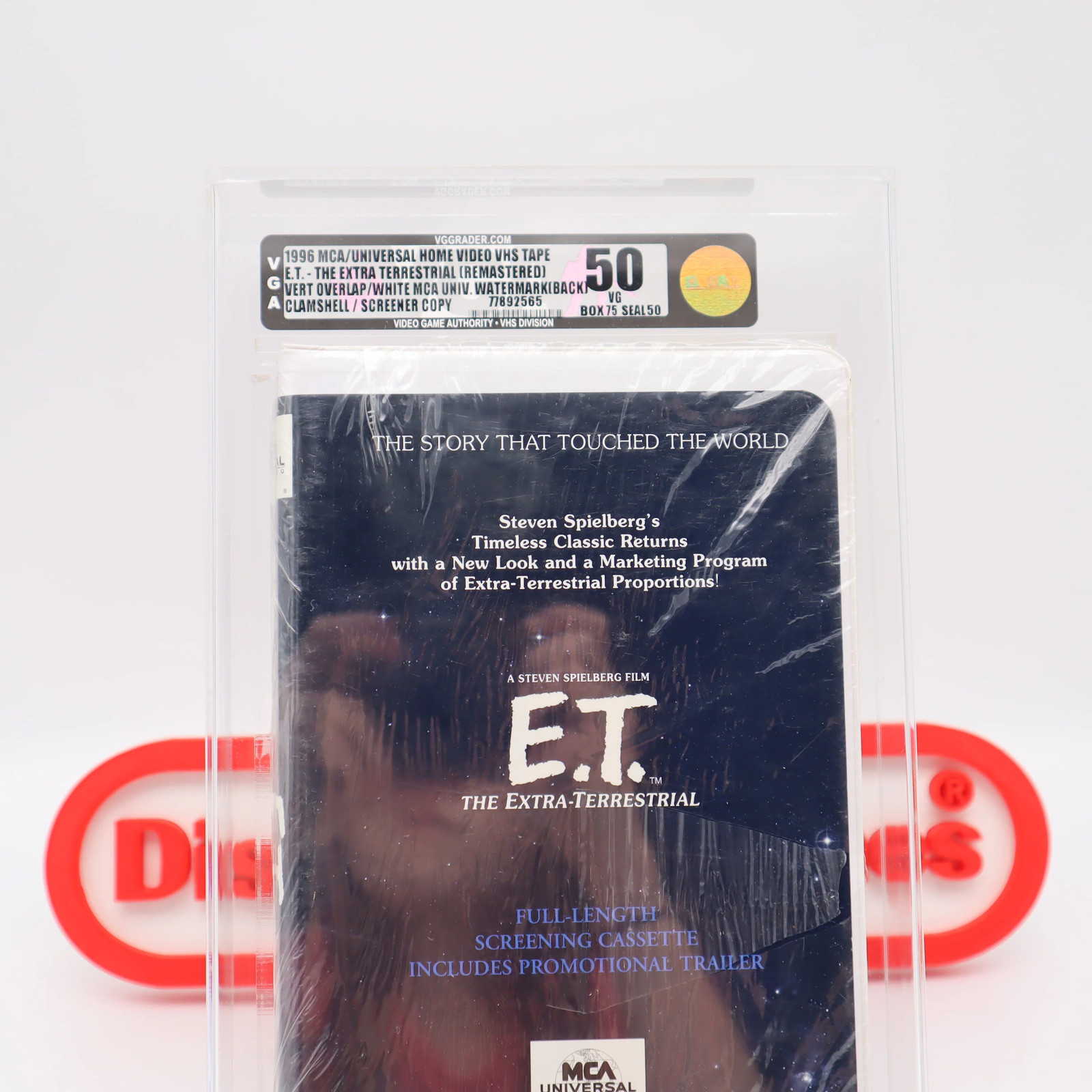 VHS ET / E.T. THE EXTRA TERRESTRIAL – CLAMMSHELL SCREENER! VGA GRADED 50 Sealed!