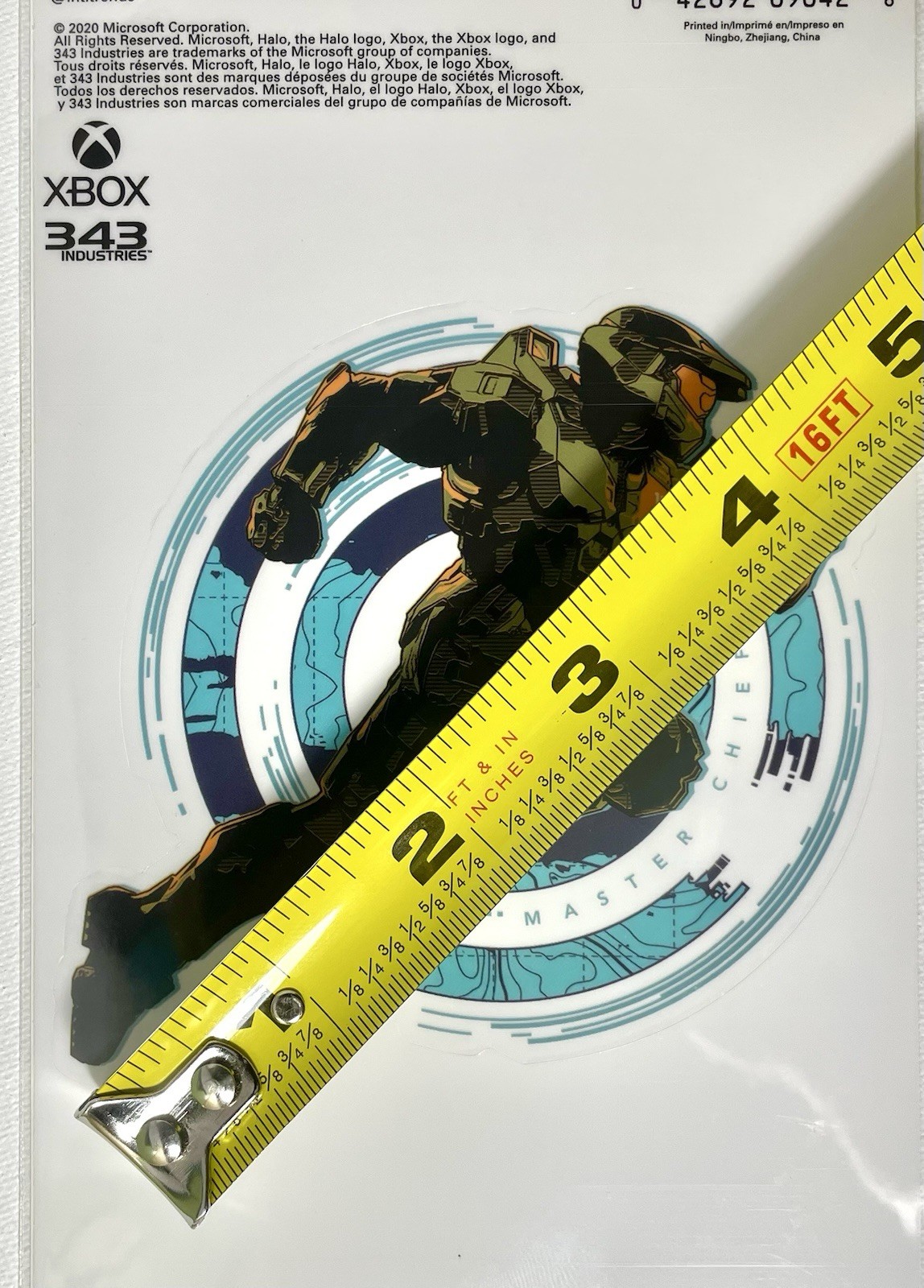 HALO3.5”x4.25”Decal Master Chief High Sprint,clear,turquoise XBOX 343industries