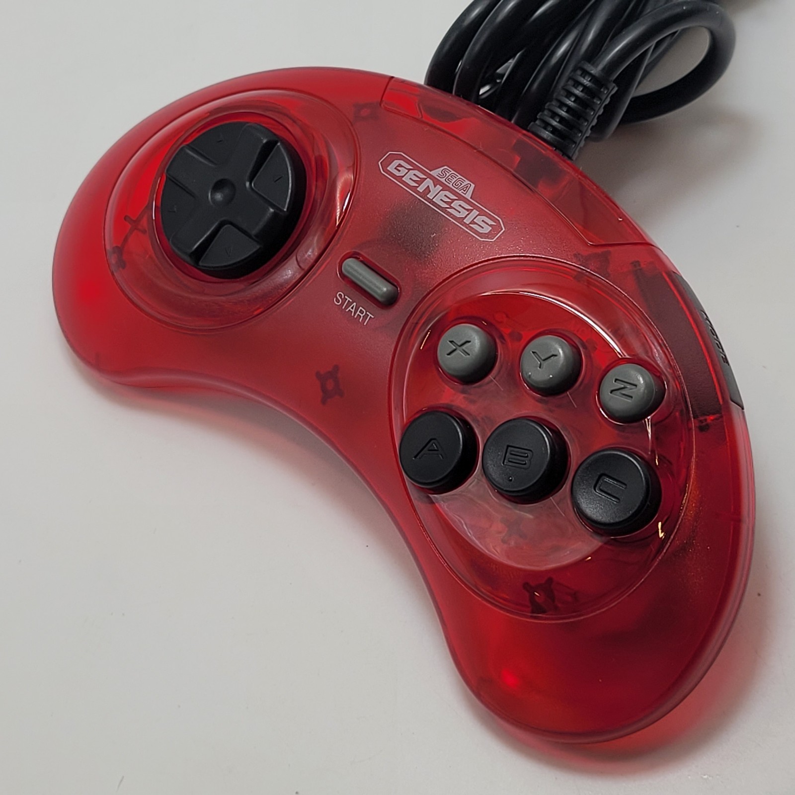 Retro-Bit Official Sega Genesis 6-Button Controller Pad for Sega Genesis – Red