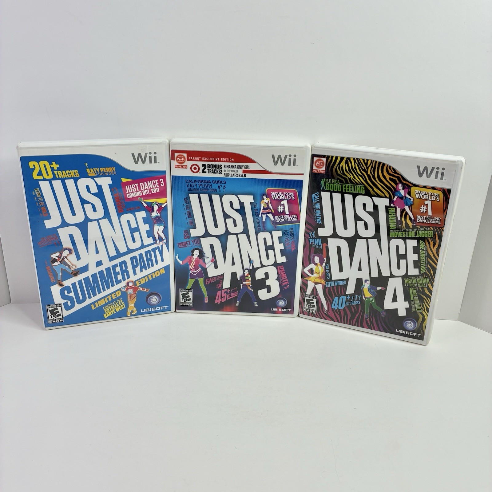 Just Dance 3 4 & Summer Party Bundle Nintendo Wii Dance Party Family Tested*READ