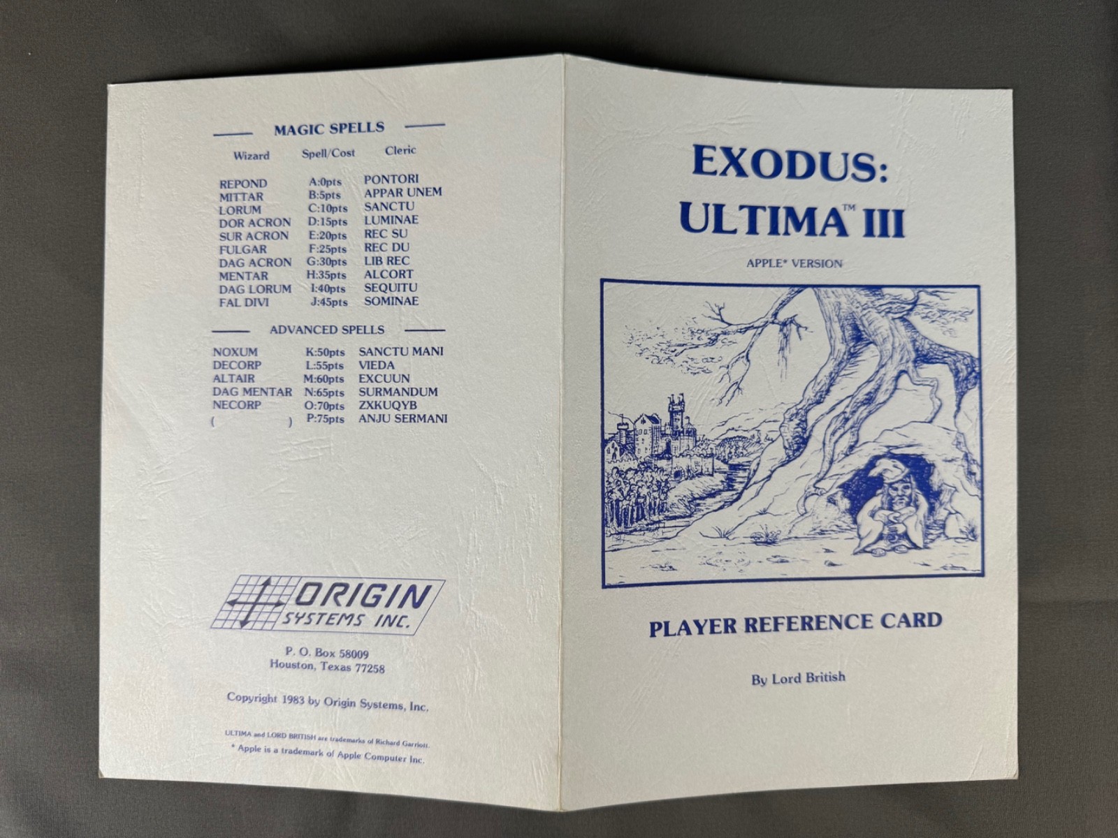 Vintage Apple II RPG Origin Systems Ultima III – Exodus