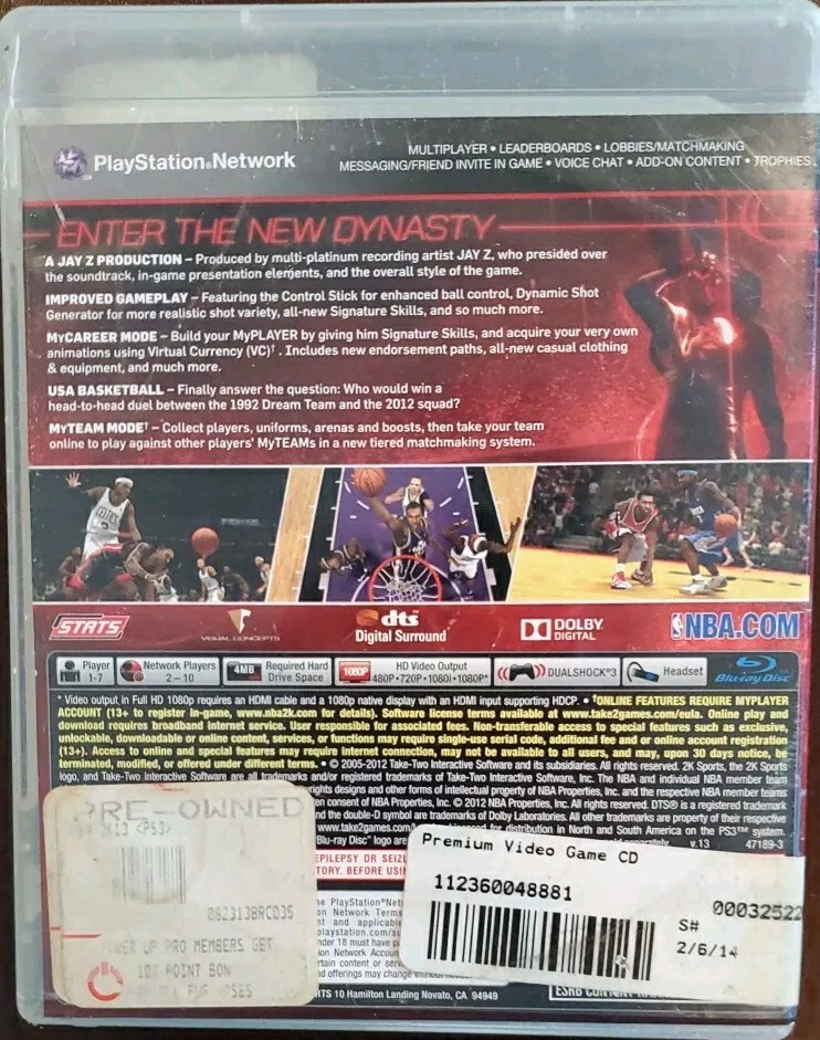 NBA 2K13 (Sony PlayStation 3, 2012 2K Sports) Complete w/Manual by JAY-Z