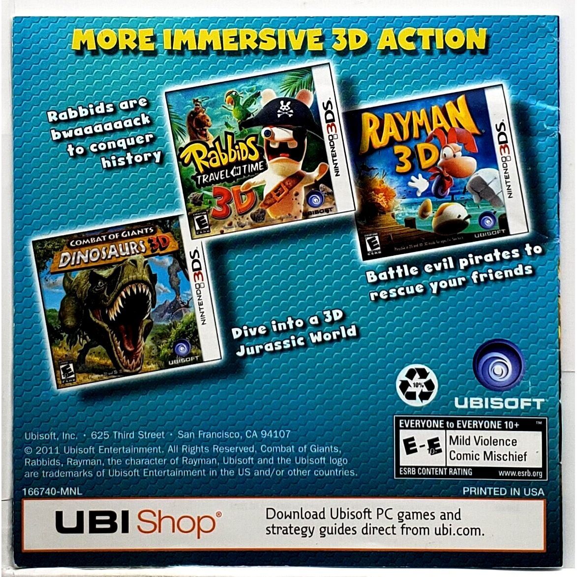 (Manual Only) Rayman 3D – Nintendo 3DS Authentic Instruction Booklet Game