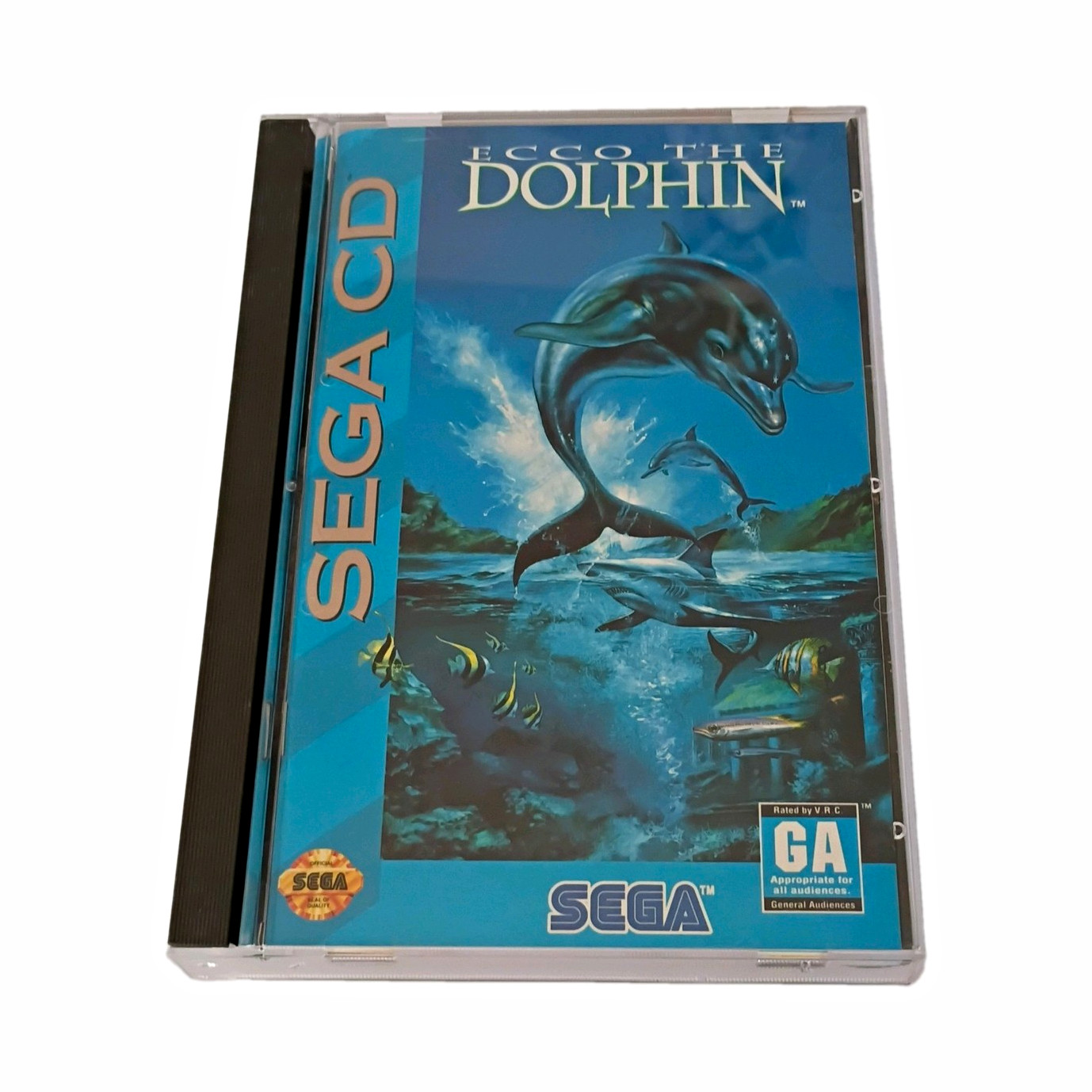 SEGA Ecco the Dolphin (Sega CD) Complete w/ Manual & Case NTSC-U/C 1993 GA