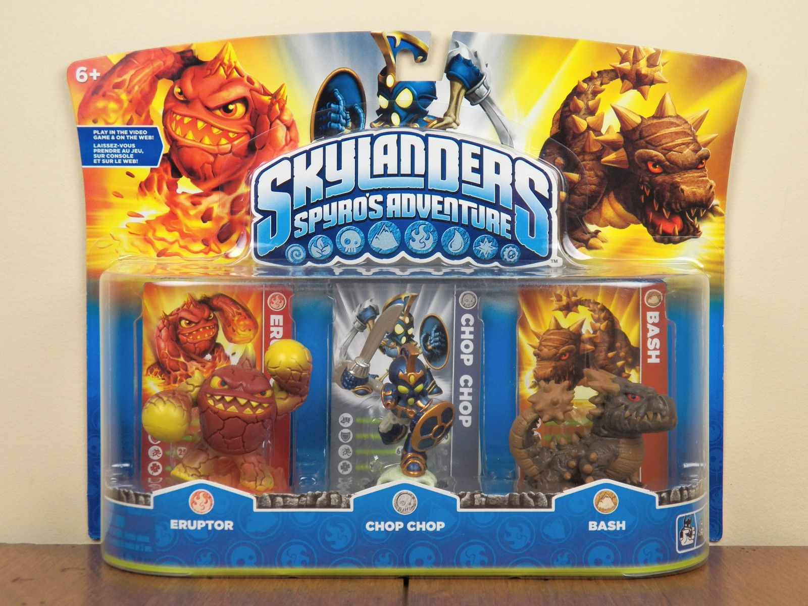 Skylanders 3-Pack Eruptor Chop Chop Bash Figures XBox PS3 Spyros Adventure *NEW*