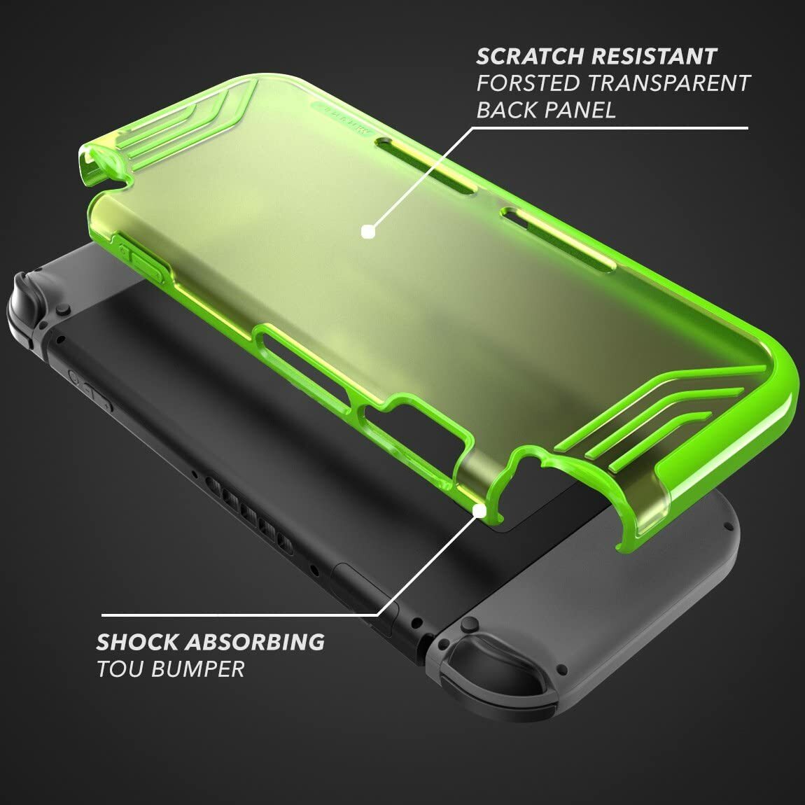 Mumba Slim Clear Case for Nintendo Switch Console Hybrid Protective Bumper Cover