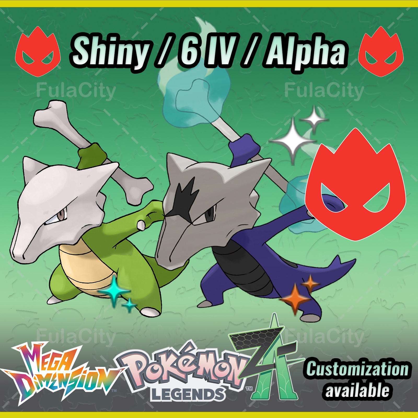 Marowak ❗❗❗ Alpha Shiny ❗❗❗ Pokemon Legends ZA ⚫ 6 IV 🟢 @ Any item