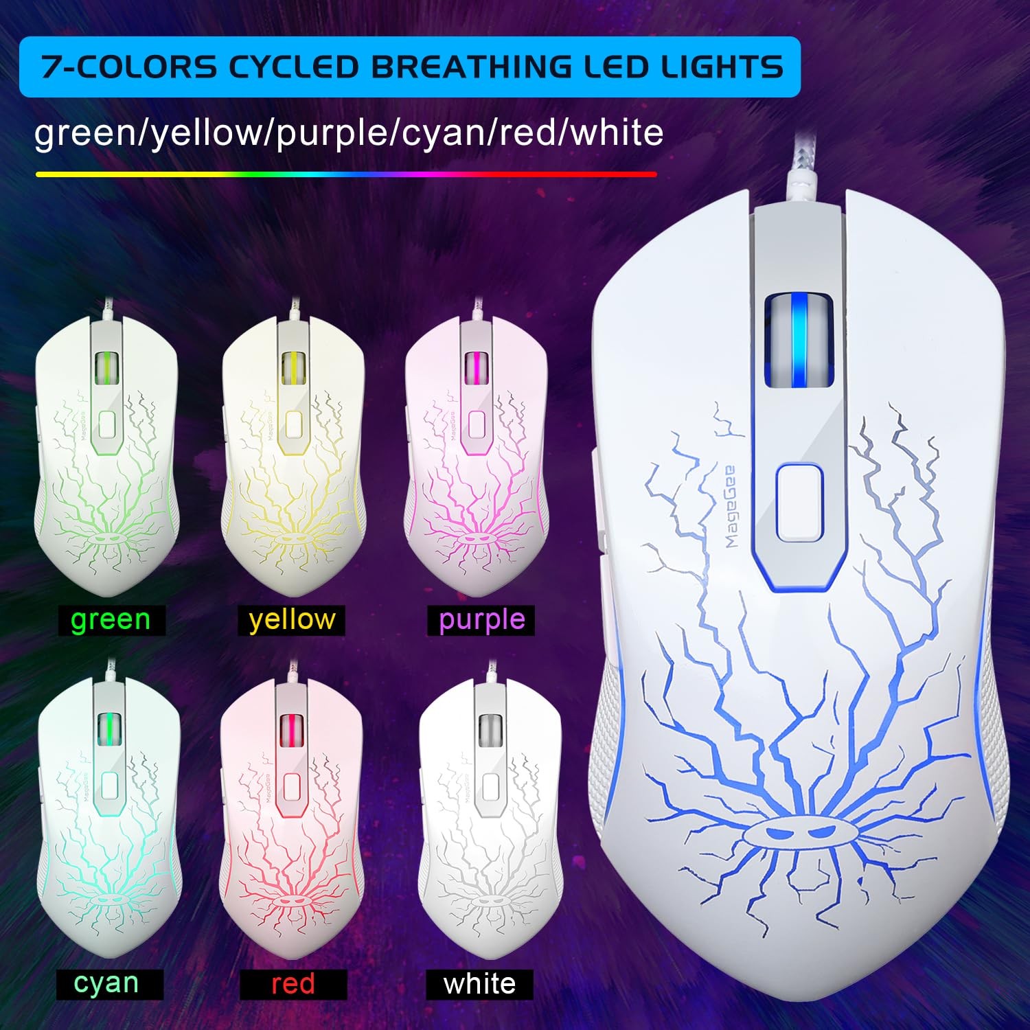 Magegee Gaming Keyboard And Mouse Combo K1 Rgb Led Backlit Keyboard 104 Key For