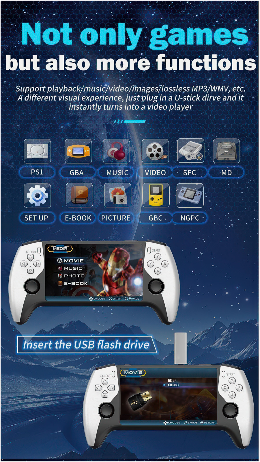SF3500 Handheld Game Console 5″ Inch IPS Screen 22959 Video Games 🔥🐲🔥