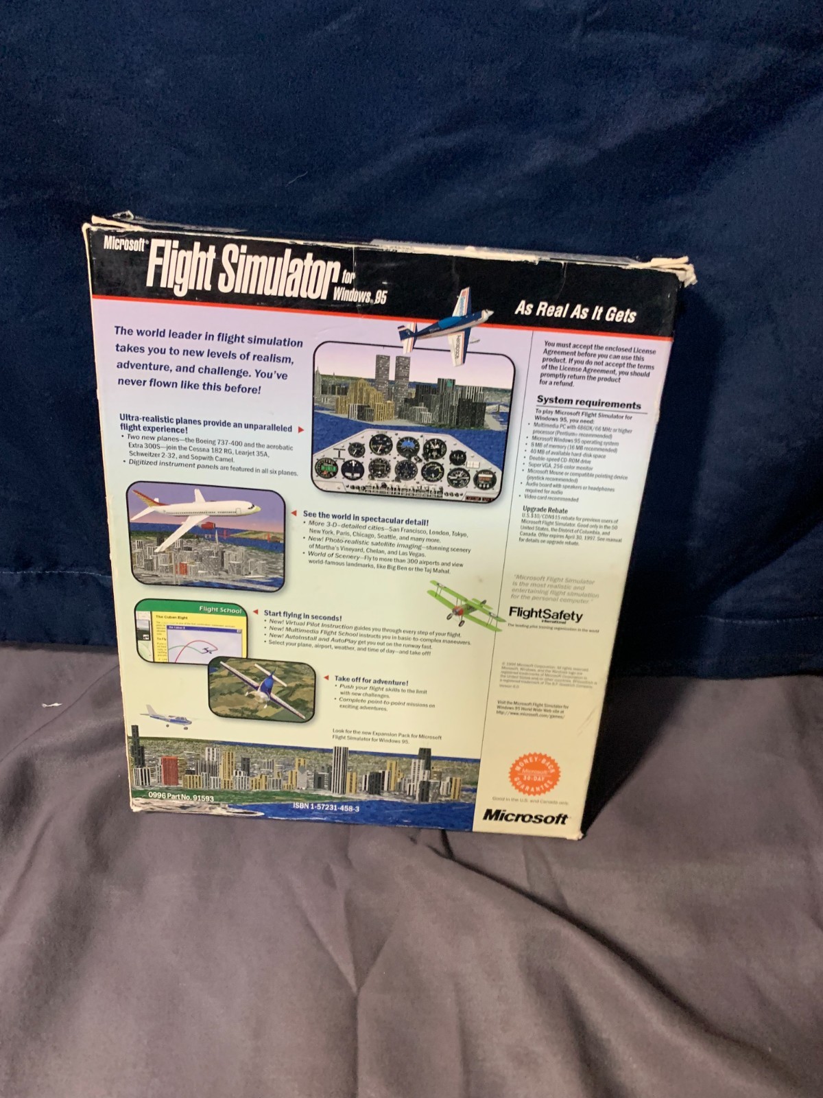 Microsoft Flight Simulator for Windows 95 PC Big Box CIB