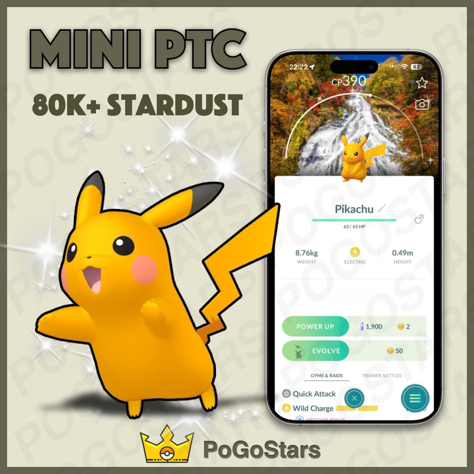 Pokémon PTC Go – Shiny Pikachu – Tochigi Pokelids✨Special Background✨