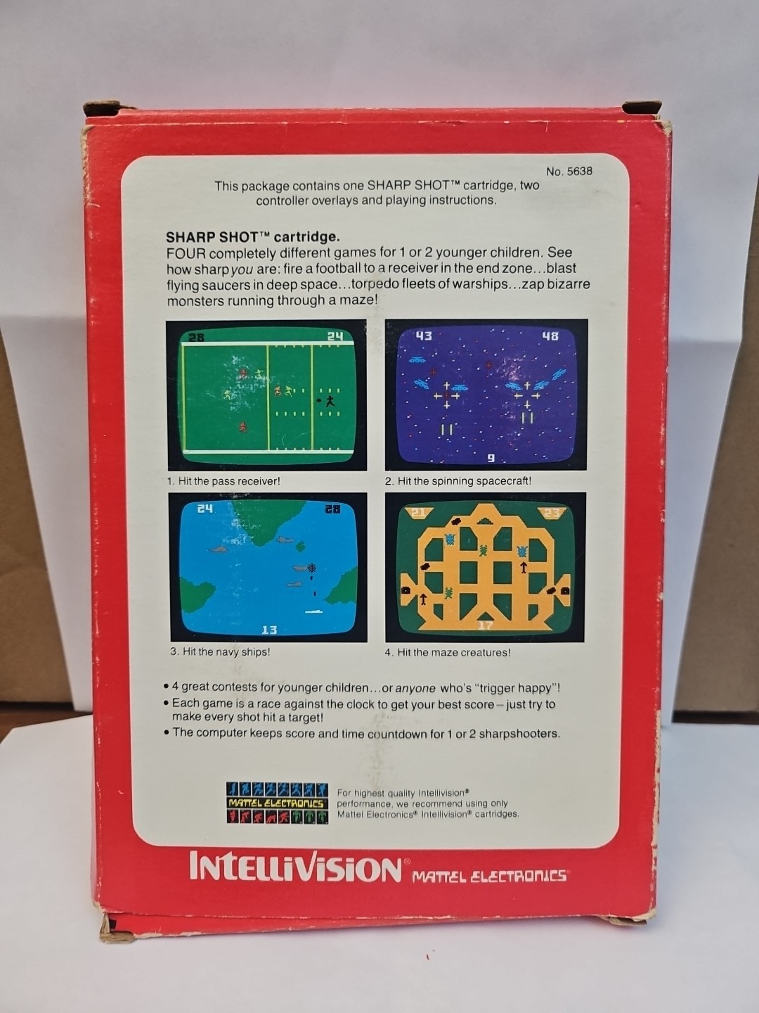 Sharp Shot – Intellivision – Game Box Manual Inserts Tested