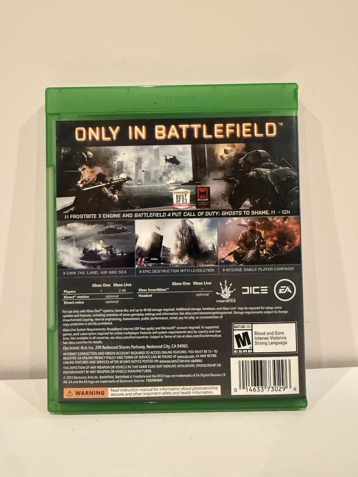 Battlefield 4 (Microsoft Xbox One, 2013) – CIB Complete – Tested
