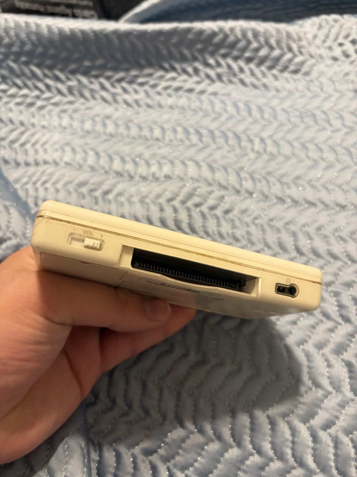 Nintendo DS Lite White Handheld Console Backlit w/ Charger, Stylus & Game