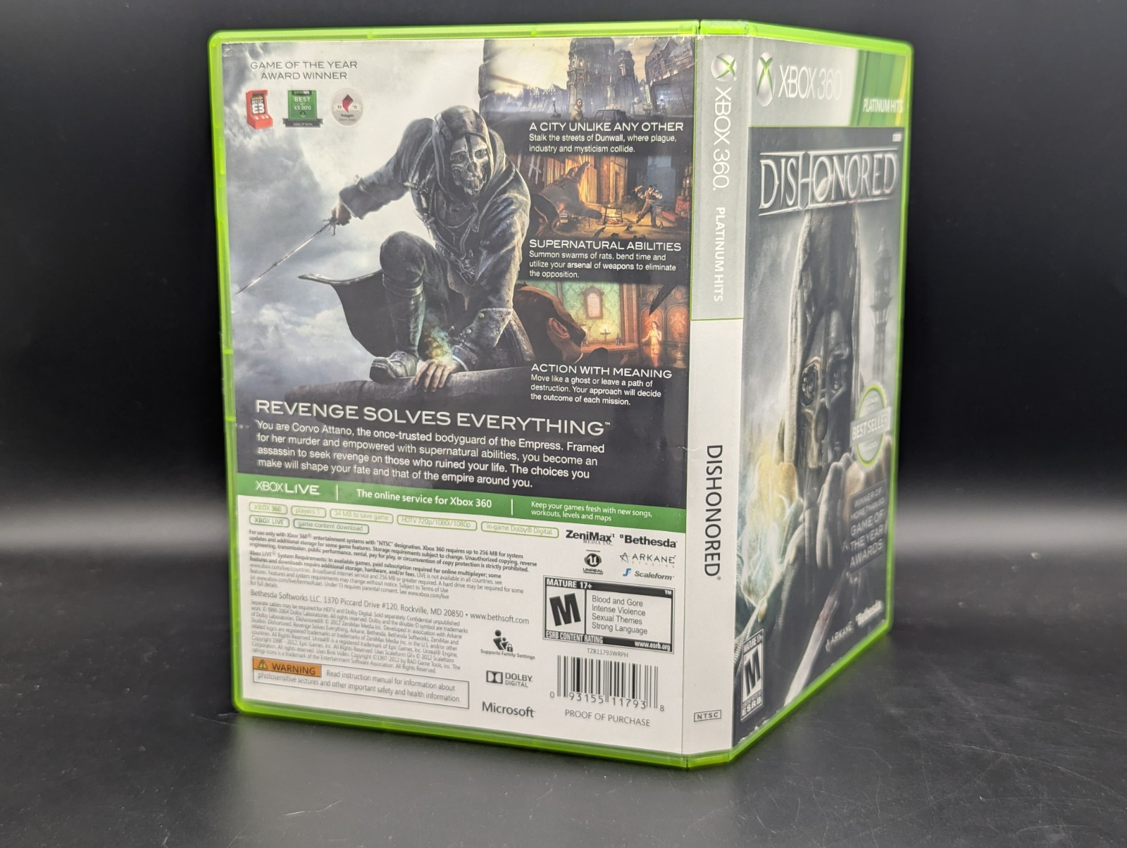 Dishonored ( Microsoft Xbox 360 ) CIB – Near Mint Disc – Tested – Free Shipping