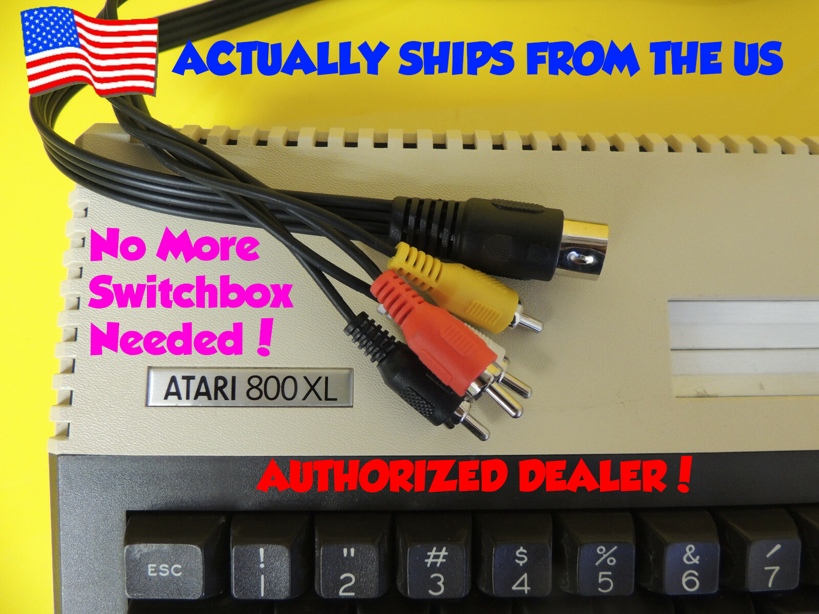 Composite Video & Audio TV DIN Cable For Atari 8 Bit Computer 800XL XE HDMI too!