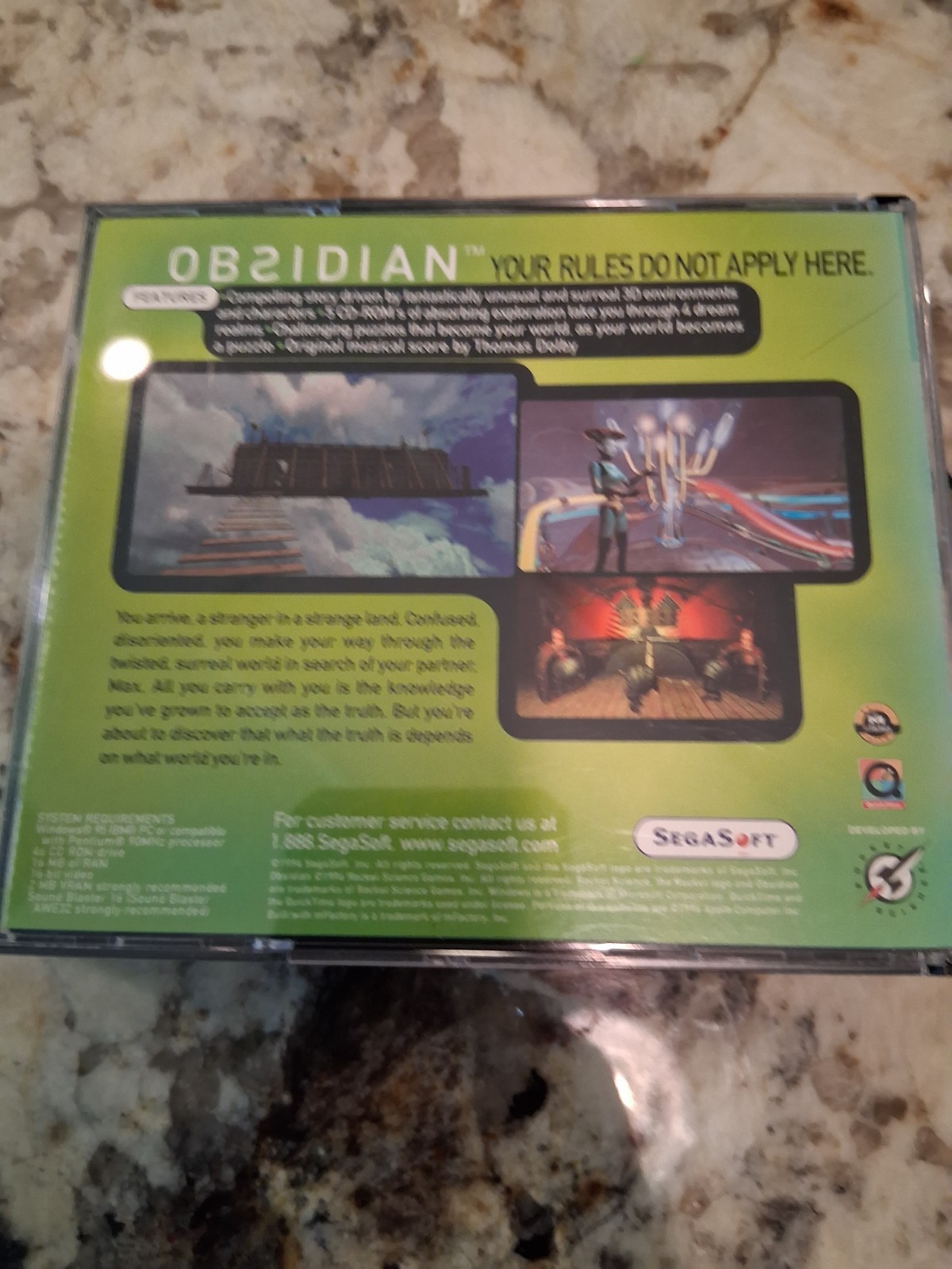 [E] Obsidian PC Windows 95 1996 Sega Soft CD Rom Game Full Game