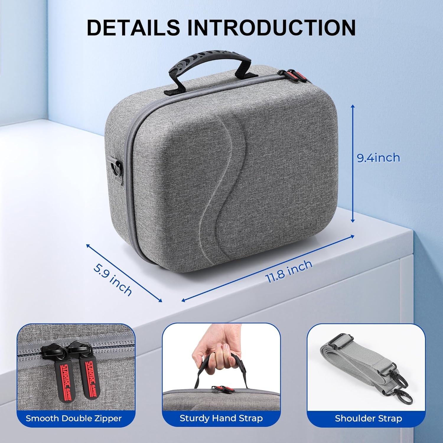 Large Travel Carrying Case Compatible for Meta Quest 3 Hard Shell Travel Bag