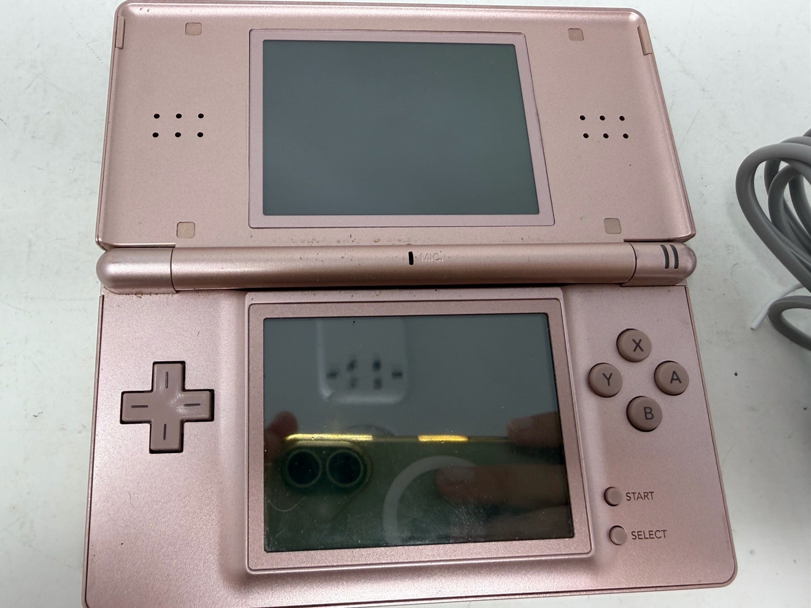 Nintendo DS Lite USG-001 Metallic Pink Handheld Working W/ Charger & Charger