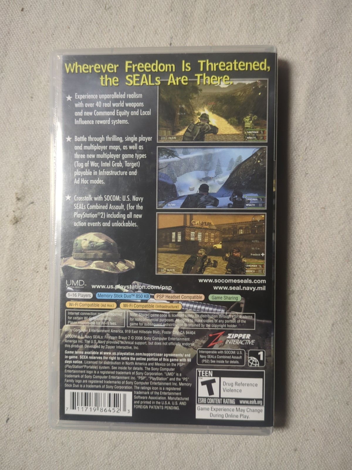SOCOM: U.S. Navy SEALs — Fireteam Bravo 2 (Sony PSP, 2006). CIB. Tested