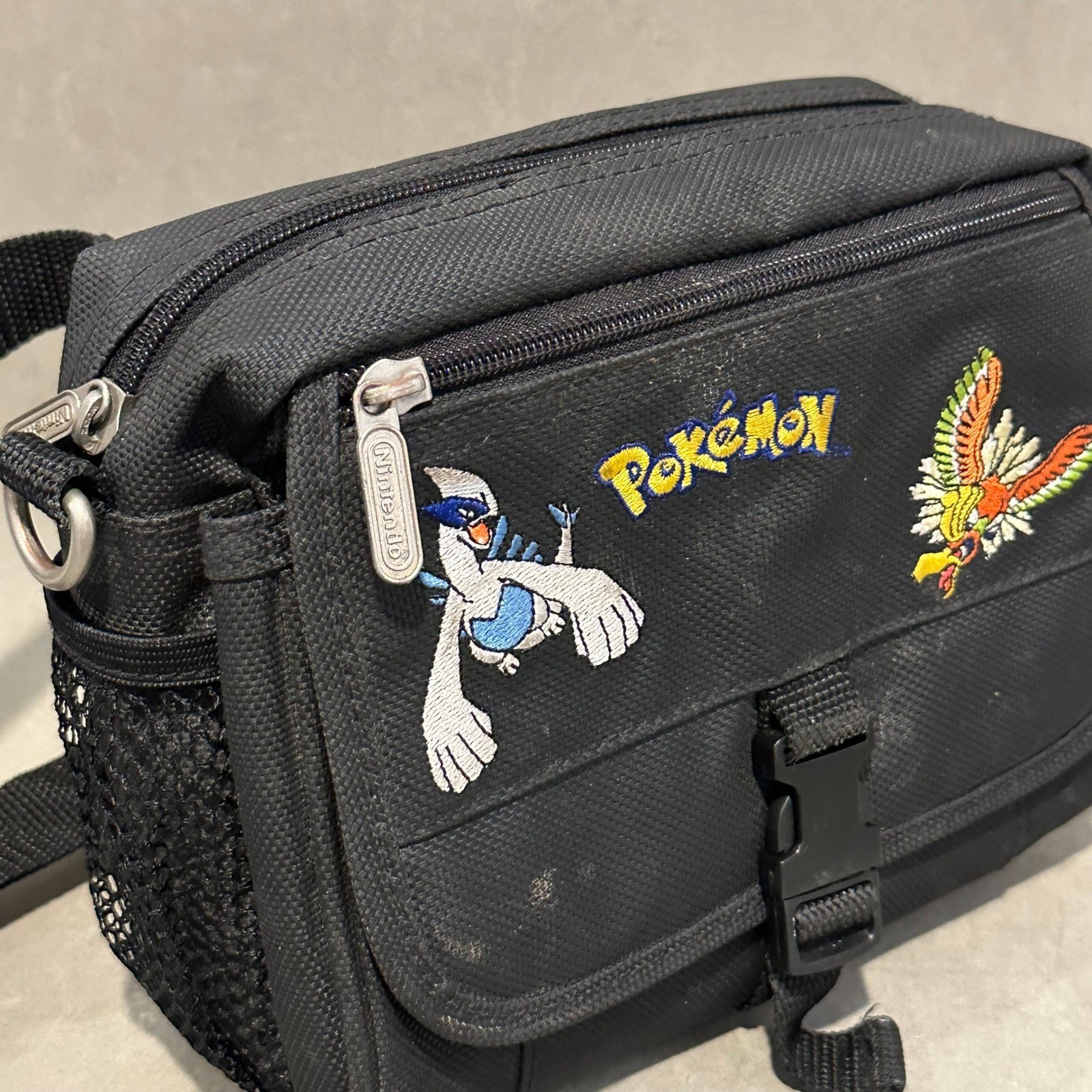 Vintage Nintendo Pokemon Lugia Ho-Oh Game Boy Color Bag Fanny Pack Black Canvas