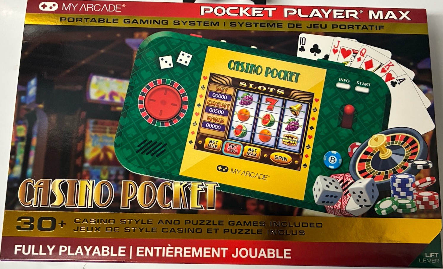 MY ARCADE POCKET PLAYER MAX PORTABLE GAMING SYSTEM OVER 30 Casino Style Games