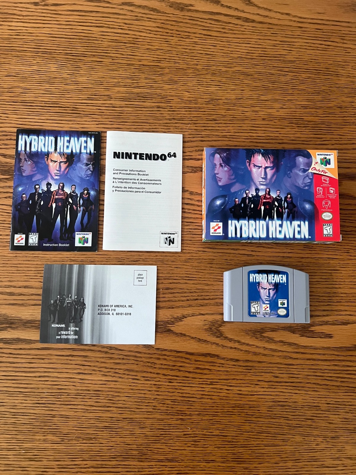 Nintendo 64 N64 Authentic Hybrid Heaven CIB with Registration Card