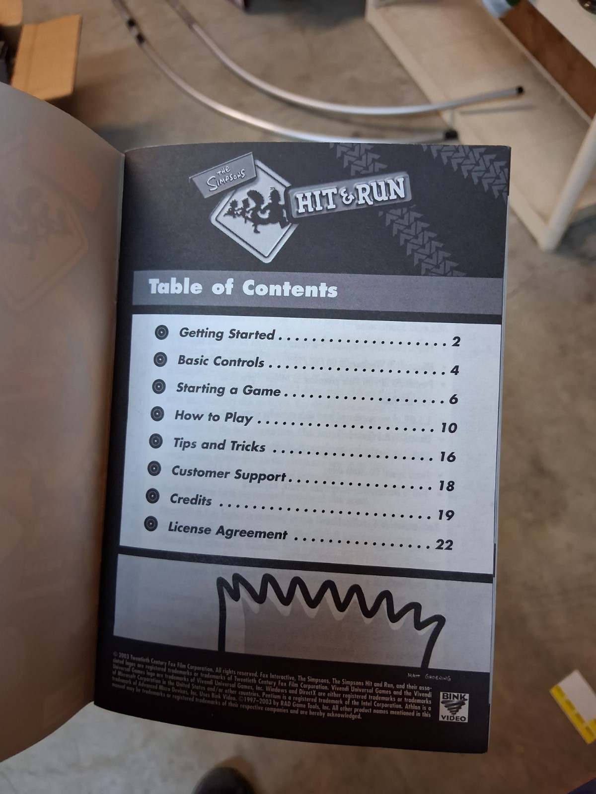 The Simpsons Hit & Run Original Manual Instruction Booklet PC English