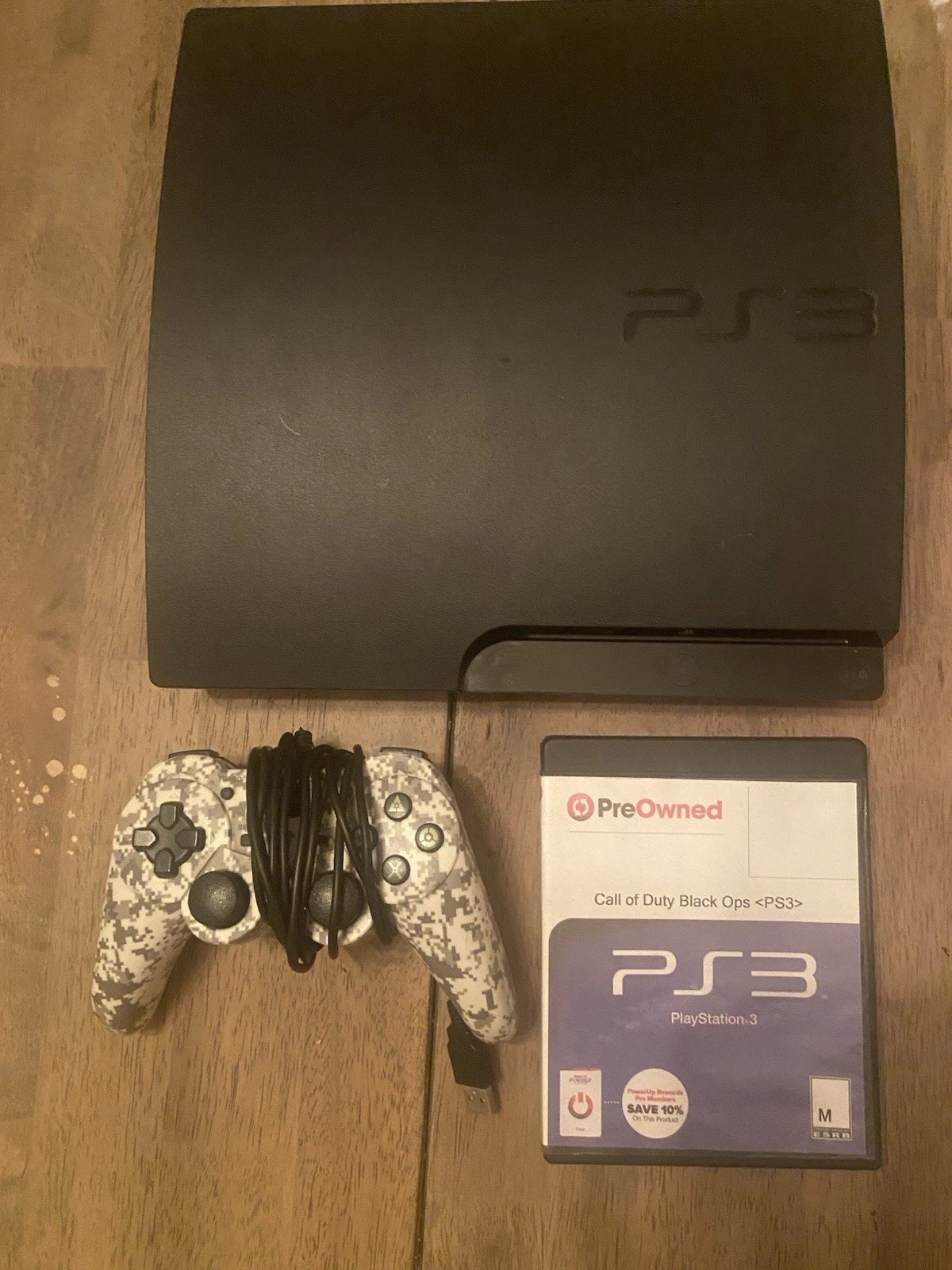 Pa3 PlayStation 3 Slim w/ 3rd Party Controller And Call Of Duty BO Disc Only