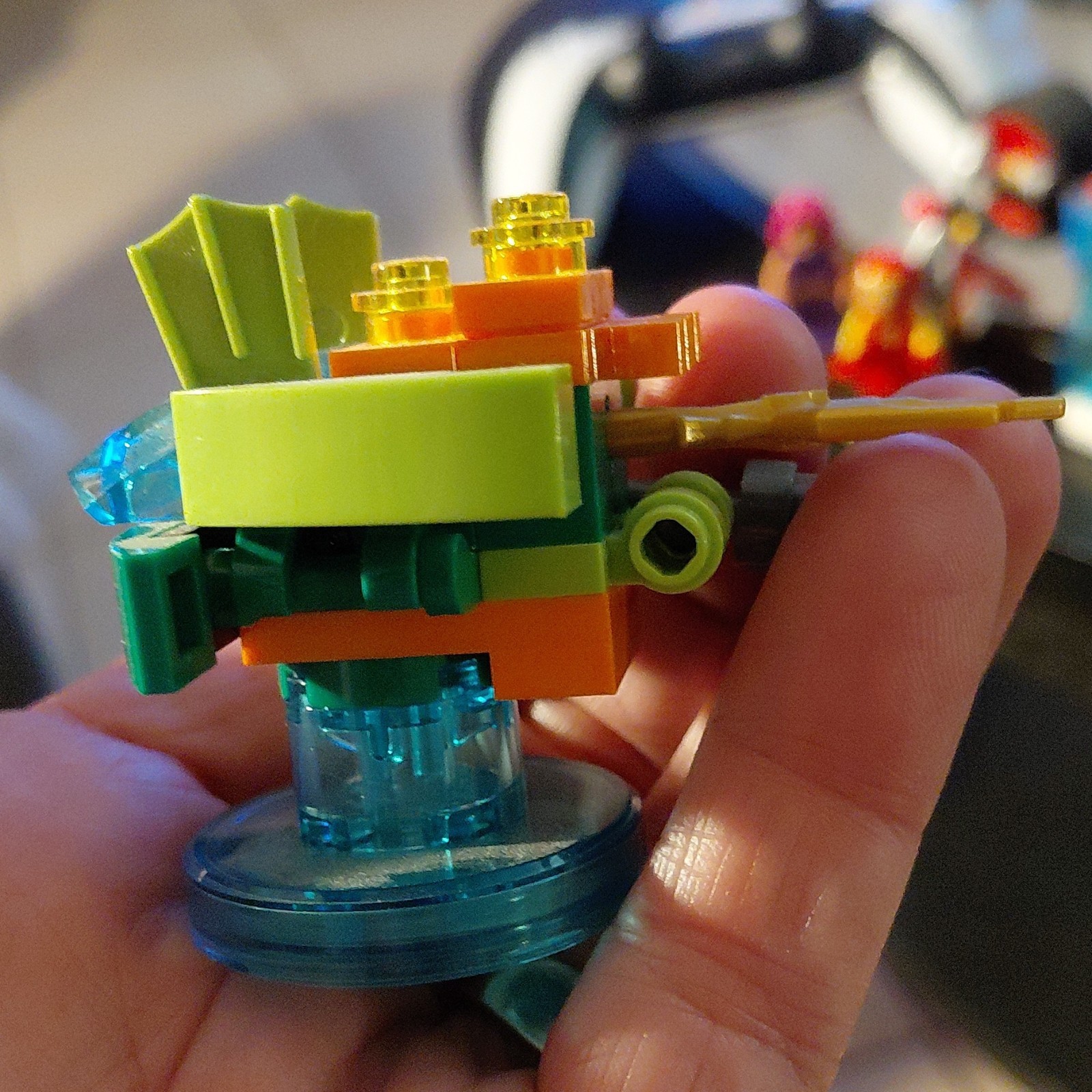LEGO Dimensions Toy Tag Vehicle Figure Game Piece Translucent Blue Round Base
