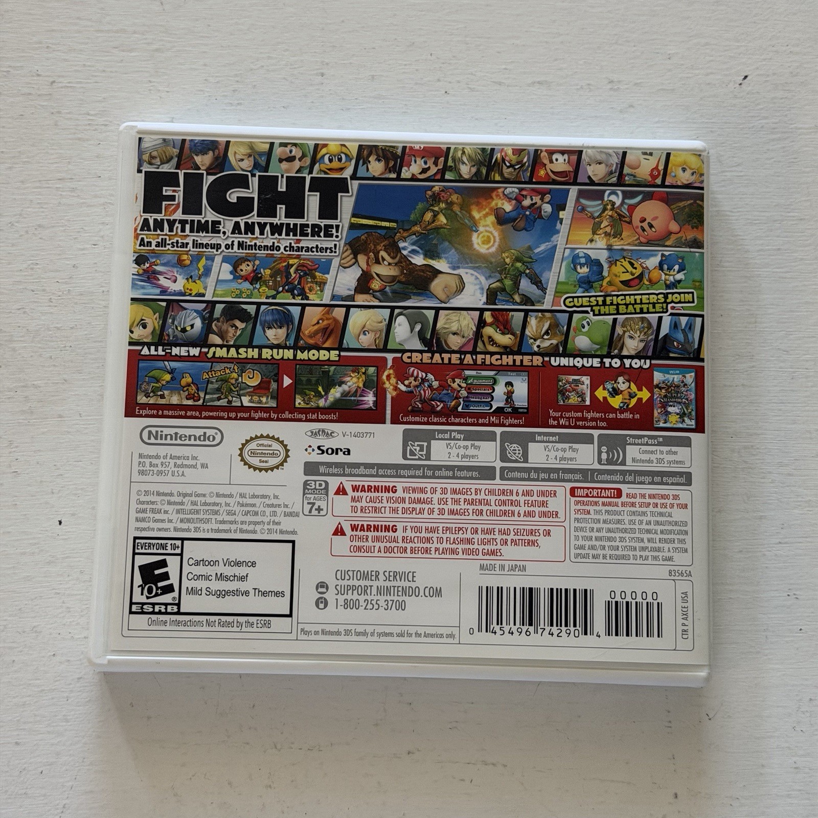 Super Smash Bros. (Nintendo 3DS, 2014) Complete w/ Manual Tested