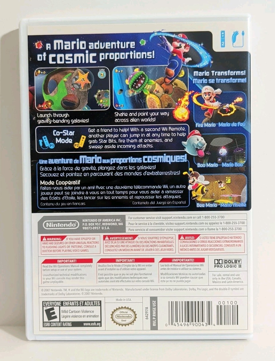 Super Mario Galaxy (Nintendo Wii, 2007) CIB, Original Label