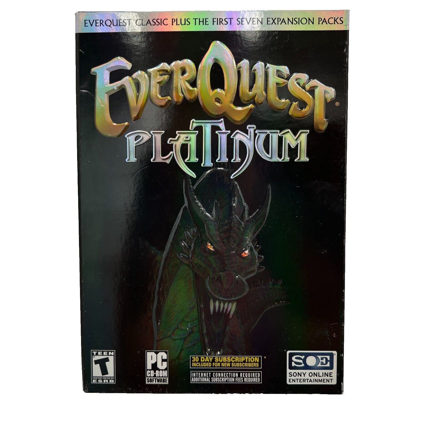 EverQuest Platinum (Classic + 7 Expansions) PC CD-ROM Small Box w/Manual NO MAP