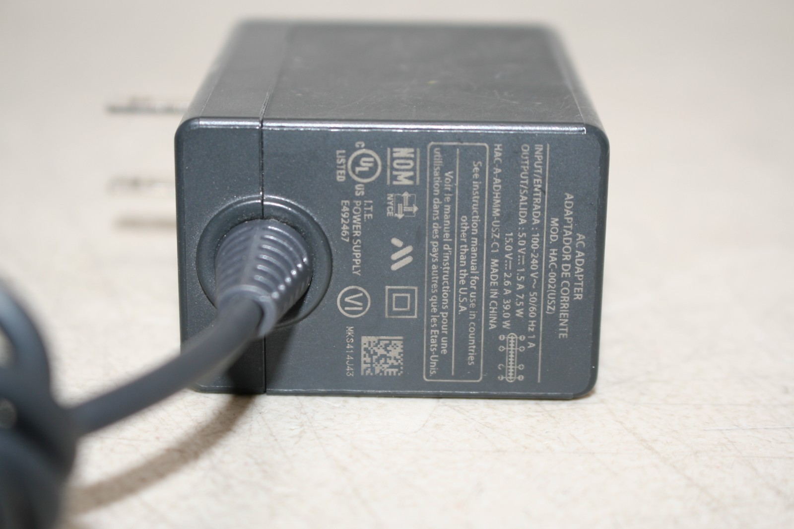 Genuine Nintendo Switch Charger USB-C AC Power Adapter HAC-002 (USZ)