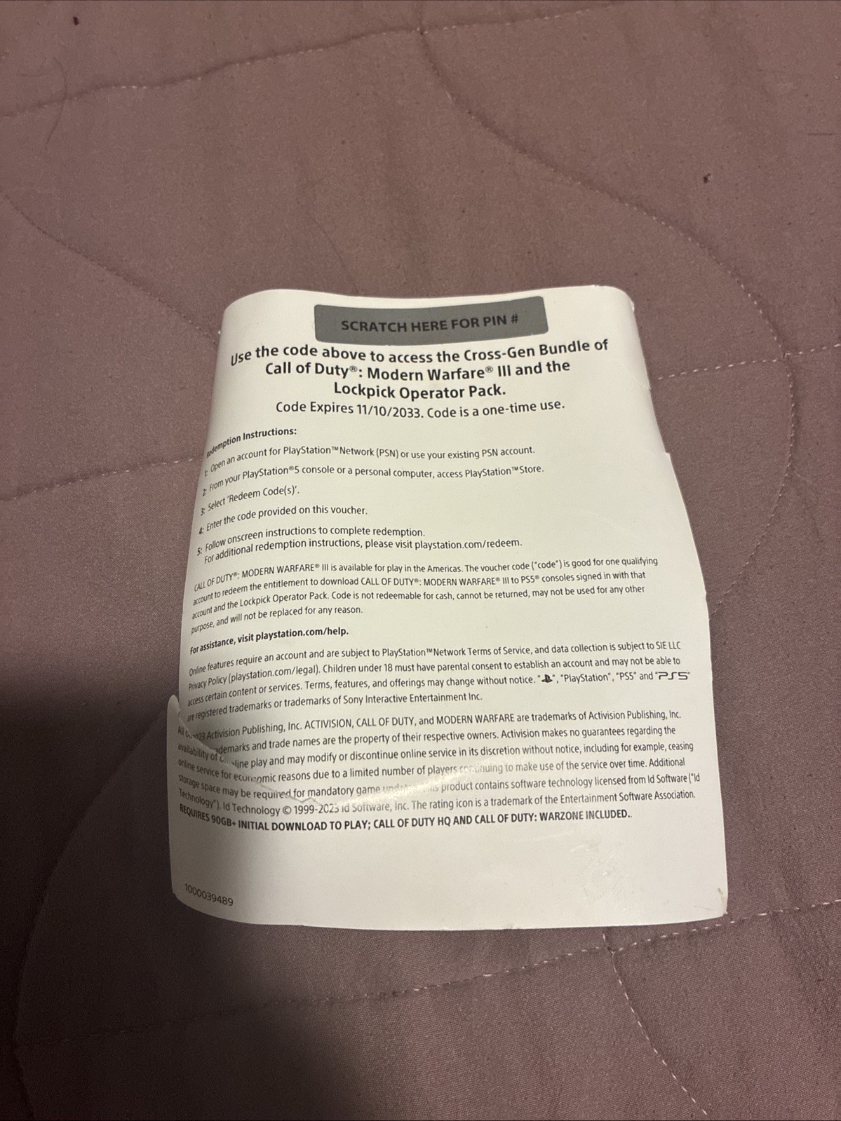 PS4/PS5 Call of Duty Modern Warfare 3 Digital Code