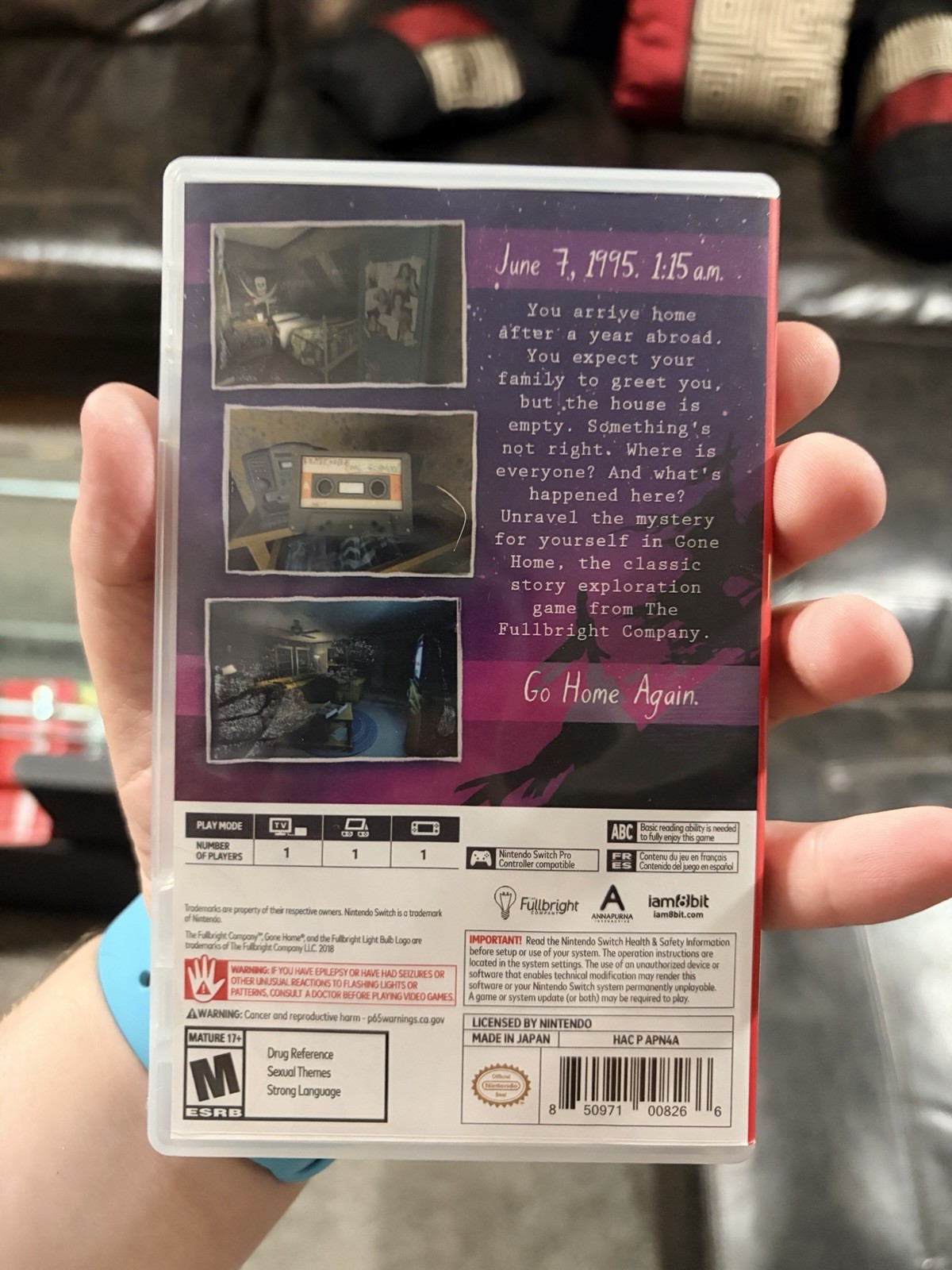 Gone Home Nintendo Switch iam8bit Exclusive Limited Physical Edition