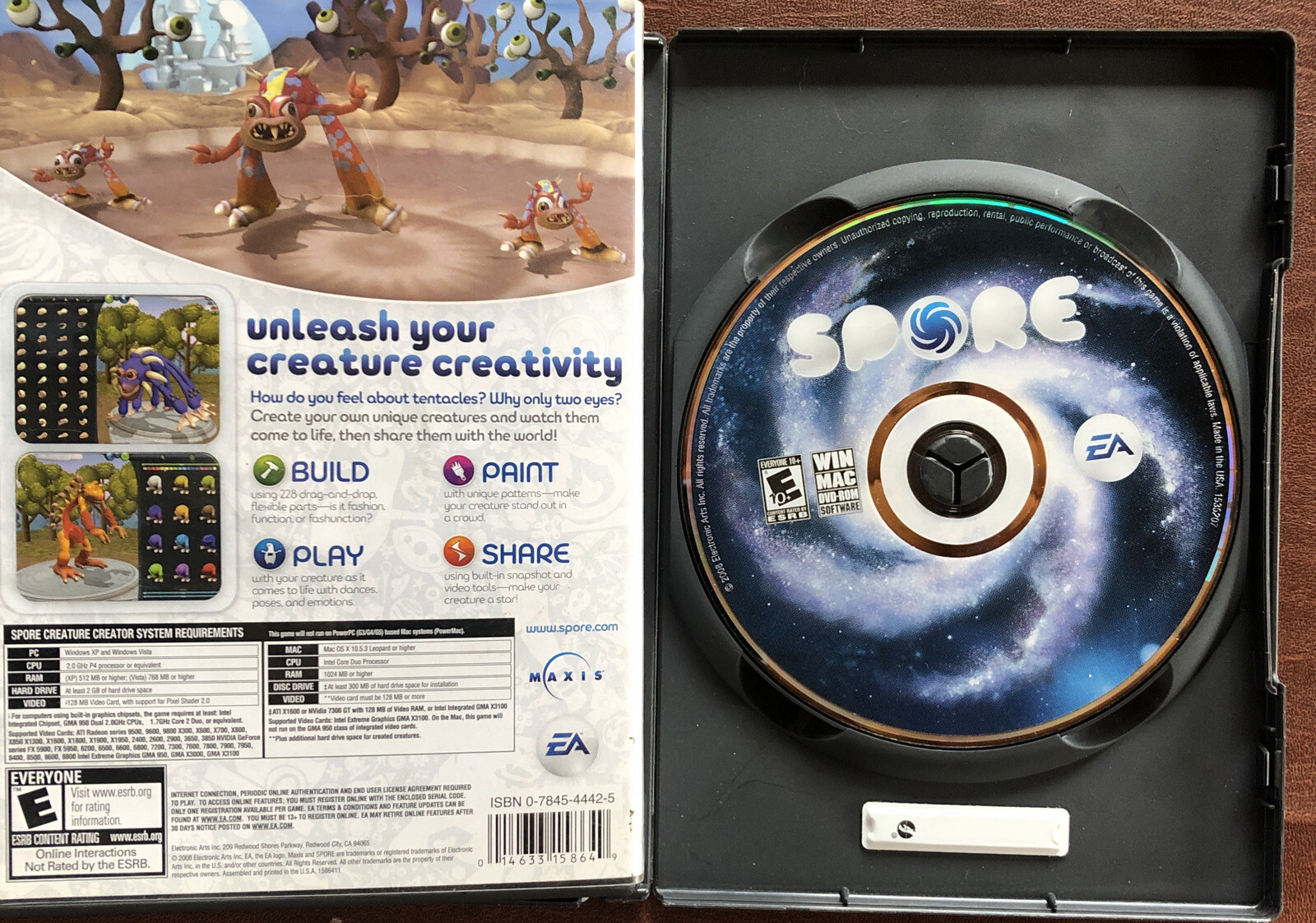 Spore Creature Creator & SPORE- PC/MAC Video Games Lot Of 2
