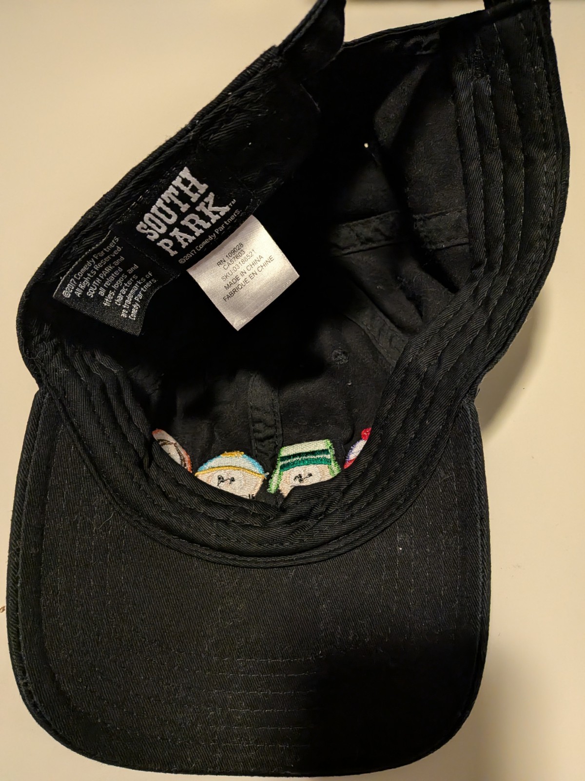 Rare 2017 Authentic South Park promo black baseball cap