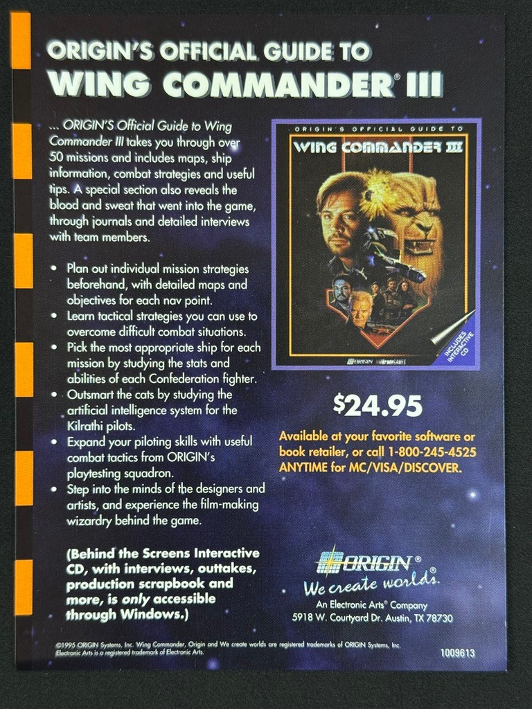 Wing Commander III: Heart of the Tiger ~ Macintosh 1995 ~ all discs with manual