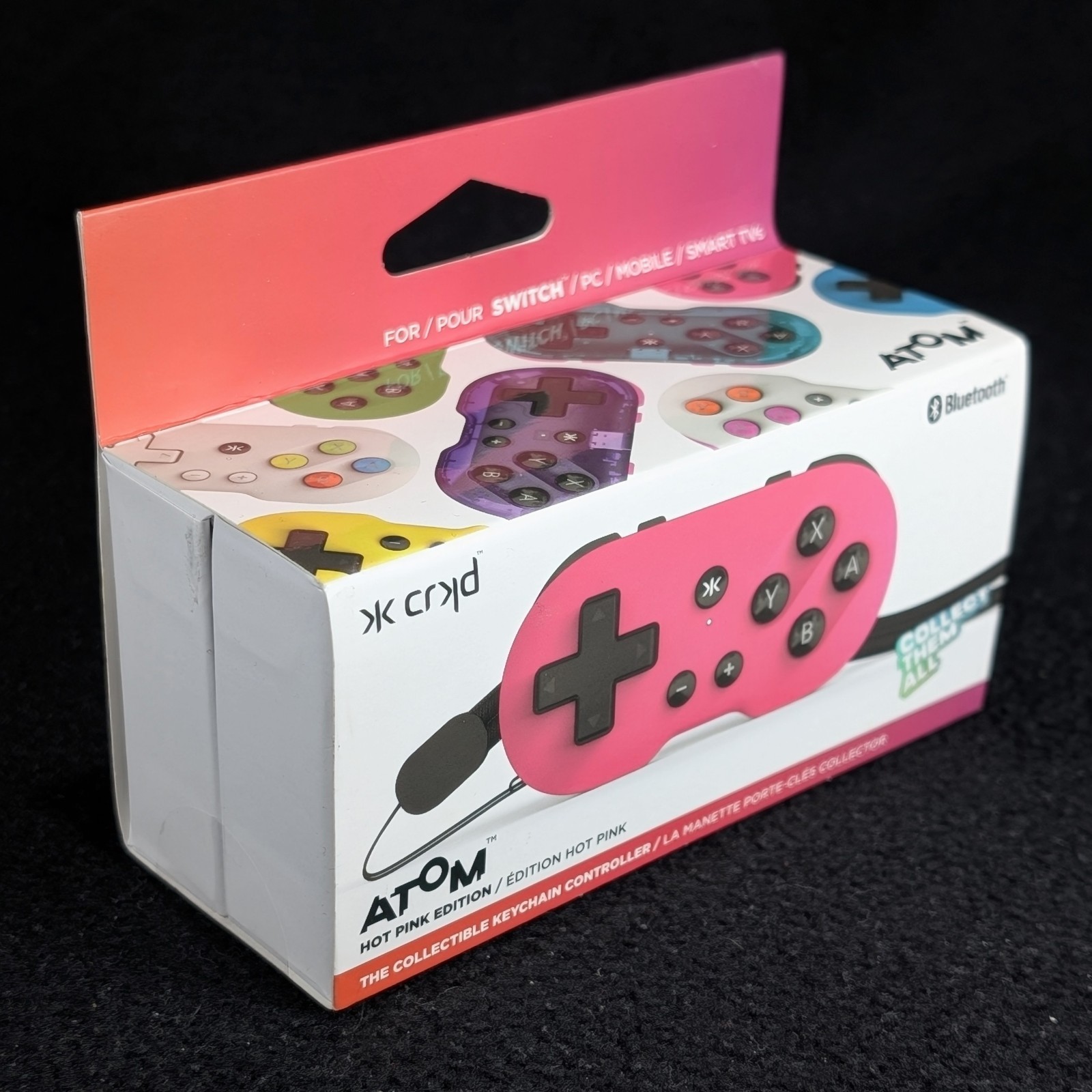 CRKD ATOM Collectible Keychain Controller Hot Pink Switch PC Android iOS Apple