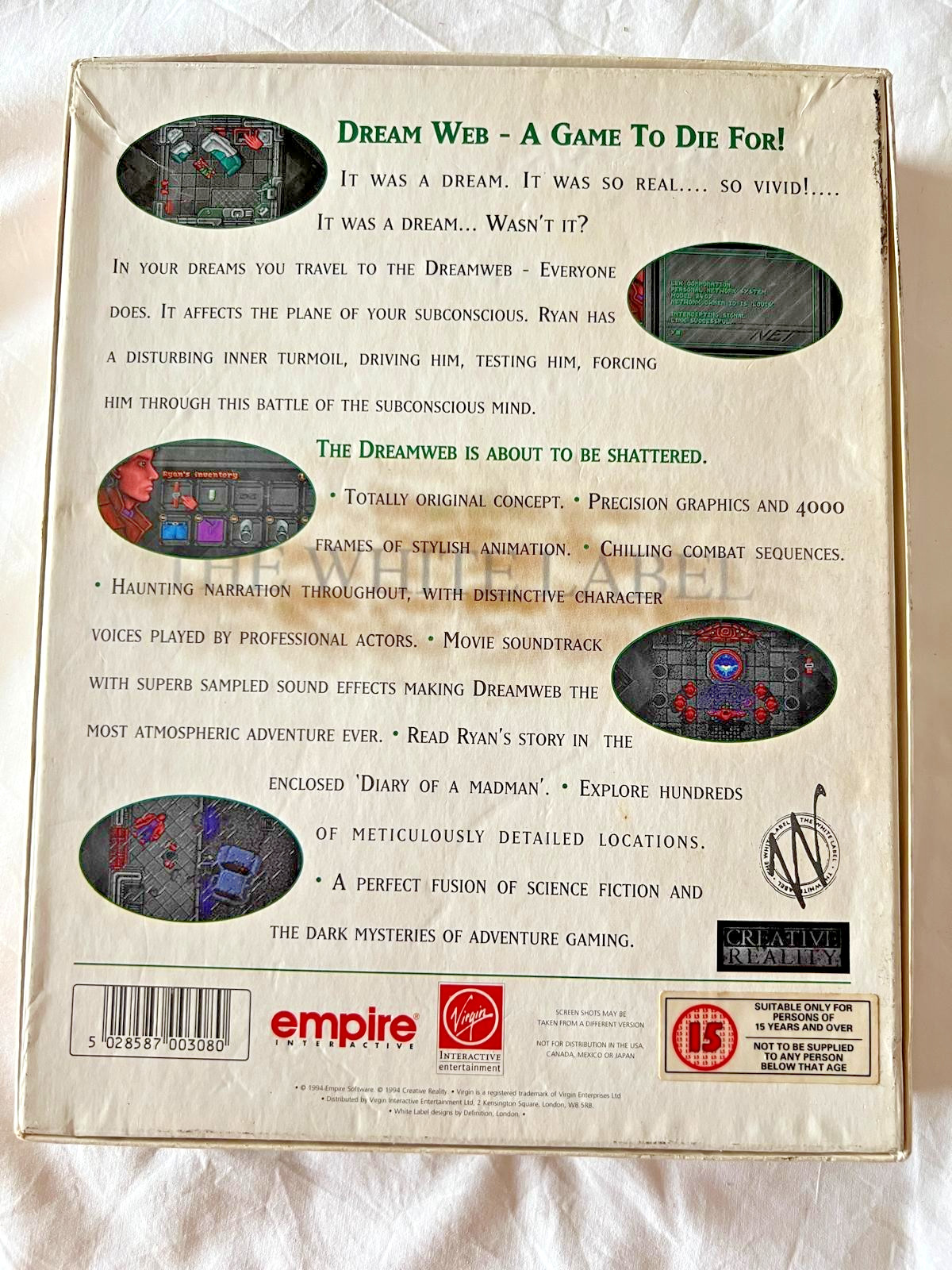 DREAM WEB WHITE LABEL BIG BOX PC CD ROM CIB UK