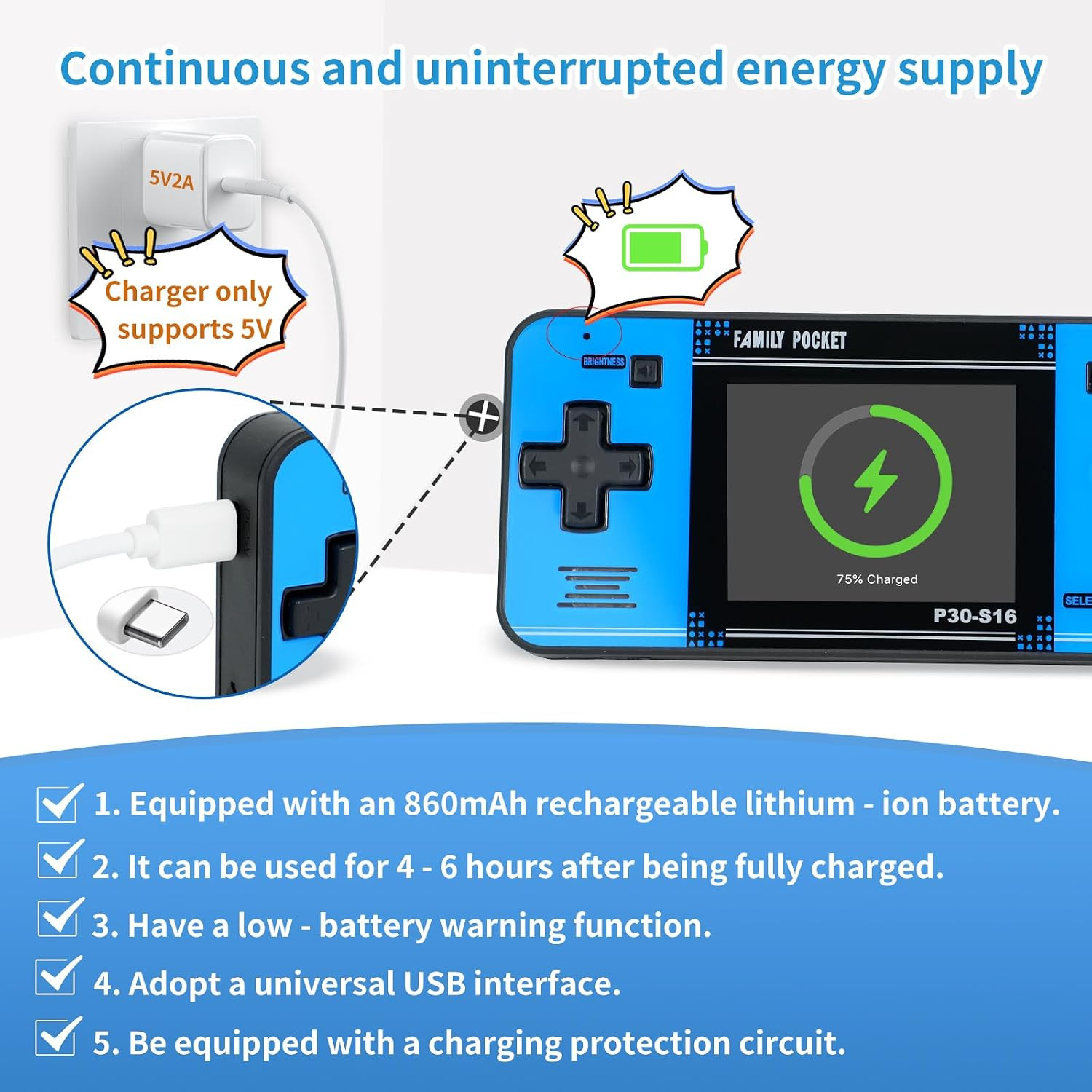 Handheld Game for Kids -Preloaded 220 Retro Video Games, Portable Gaming Player
