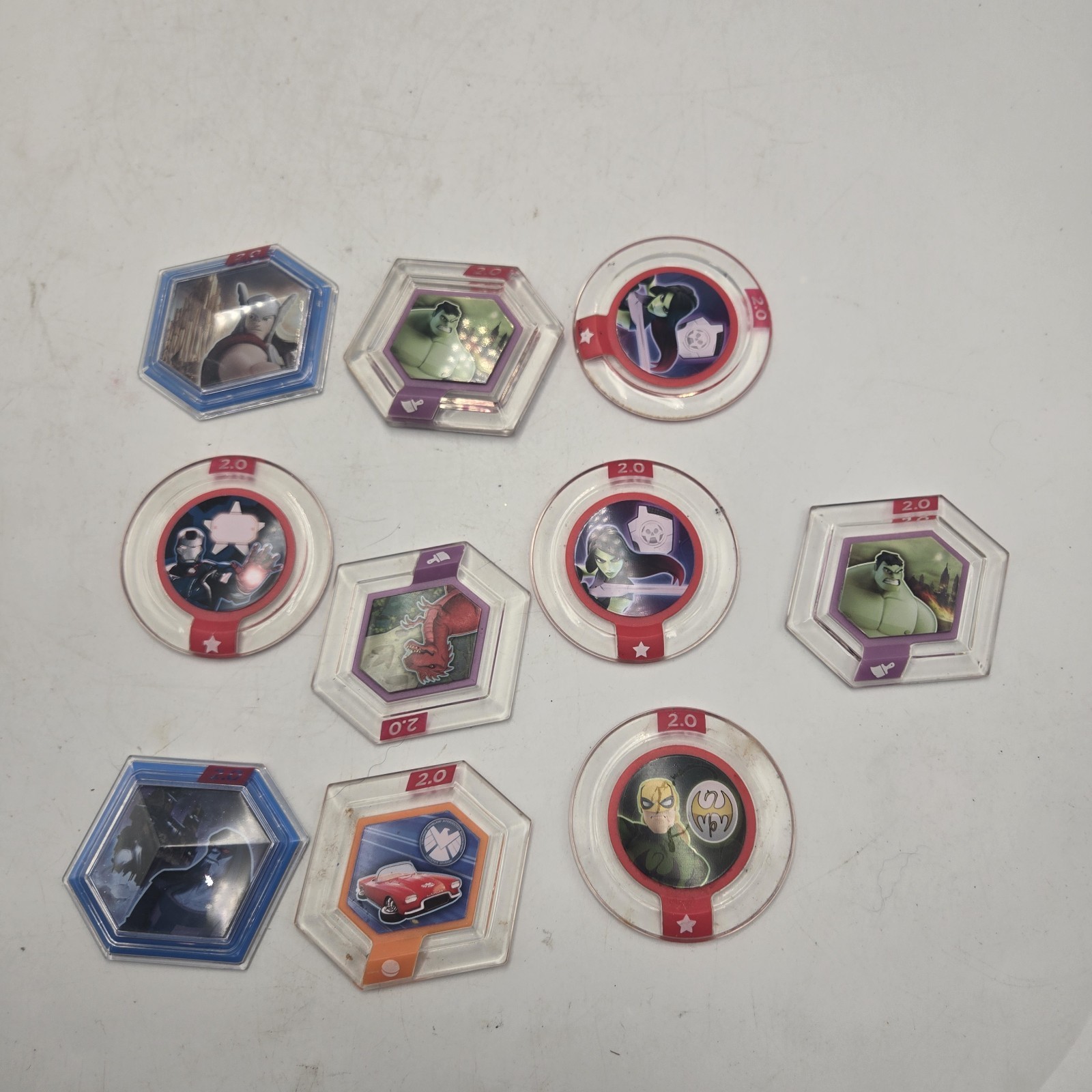 Power Discs DISNEY INFINITY 2.0 3.0 Lot of 10 Iron Man Hulk Cars