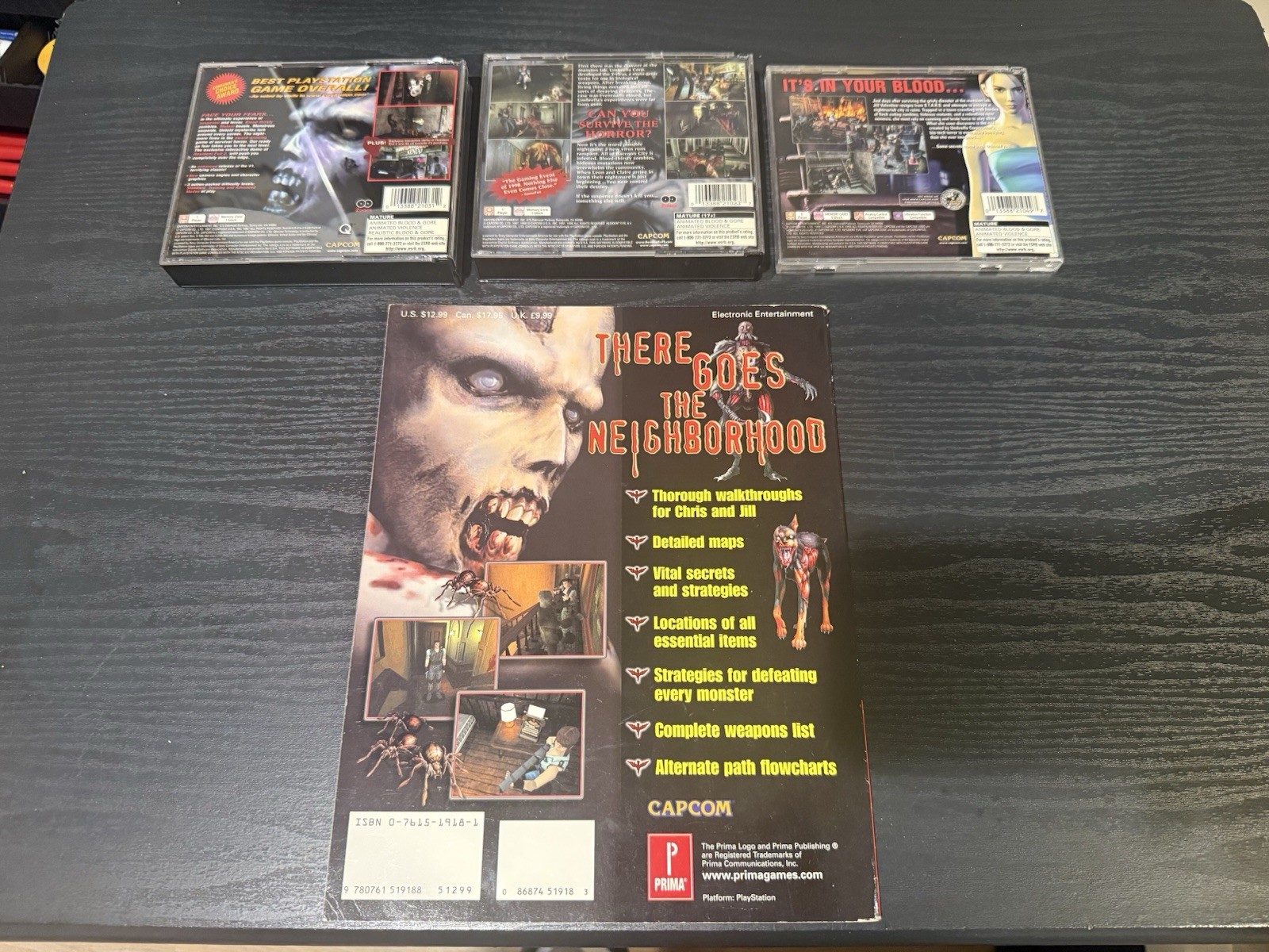 Resident Evil 1, 2, 3 Complete in Box for Sony PlayStation 1 (1996) With Guide