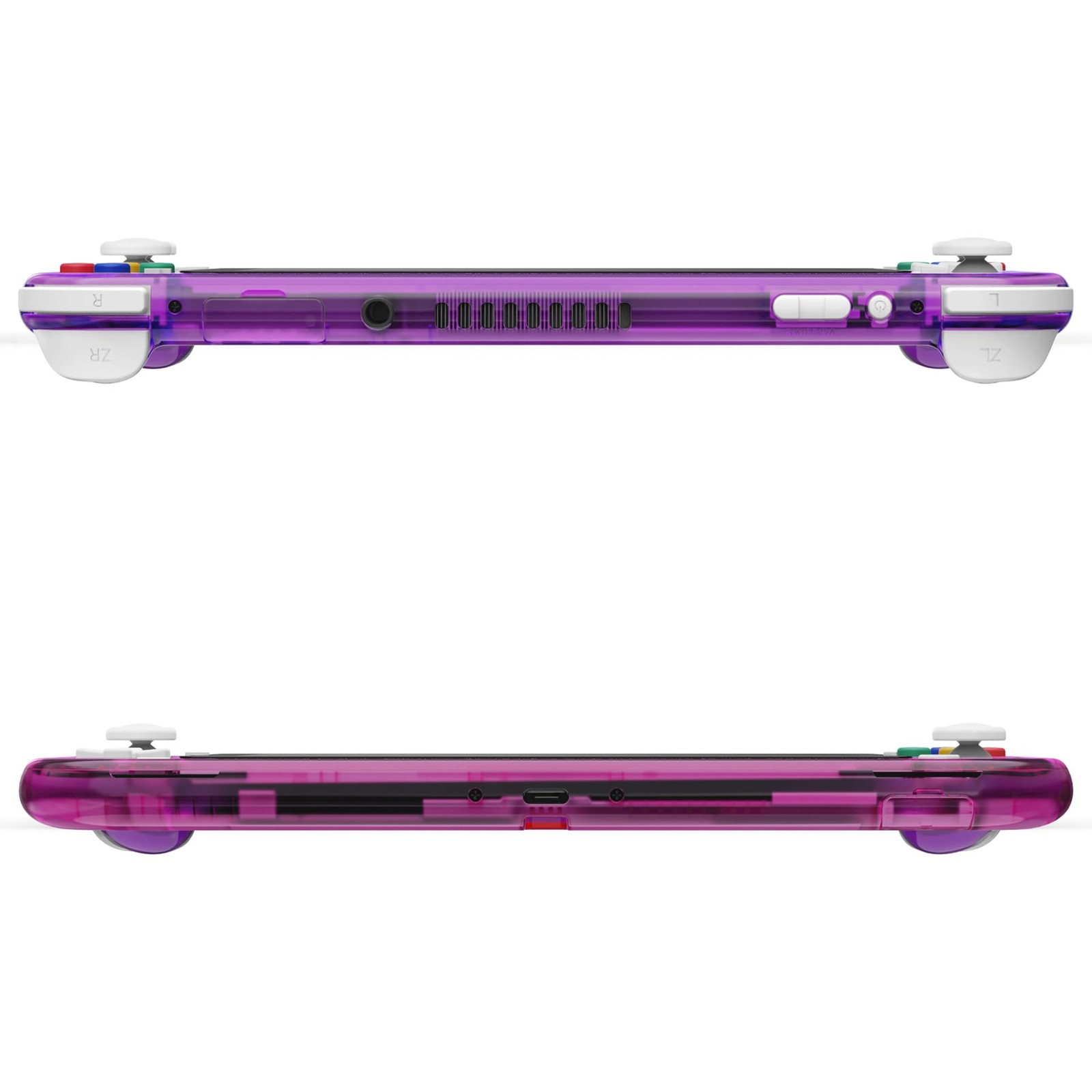 eXtremeRate Custom Case Cover for Switch Lite: Gradient Clear Purple Rose Red