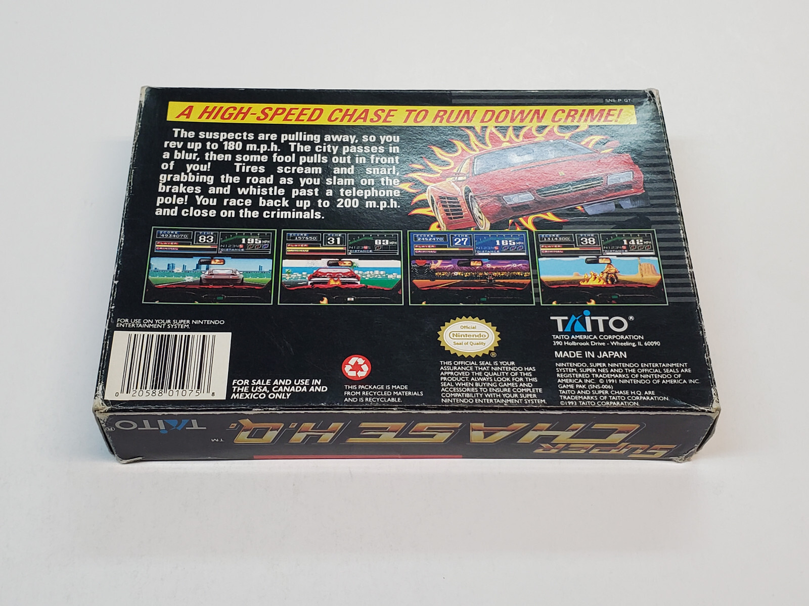 Super Chase HQ H.Q. Super Nintendo Box Only *(No Game,No Manual) *wear