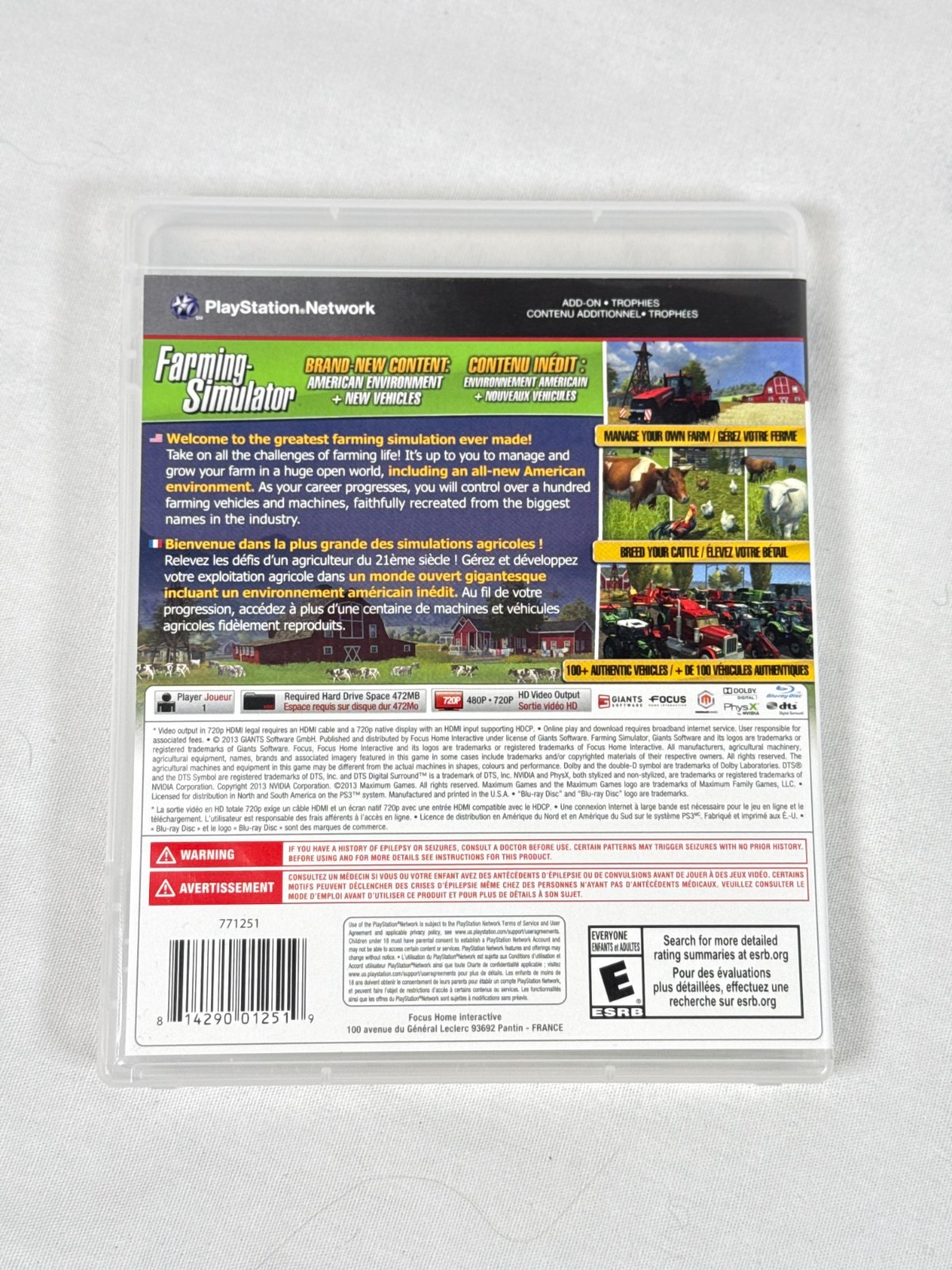 Farming Simulator (Sony PlayStation 3, 2013) PS3