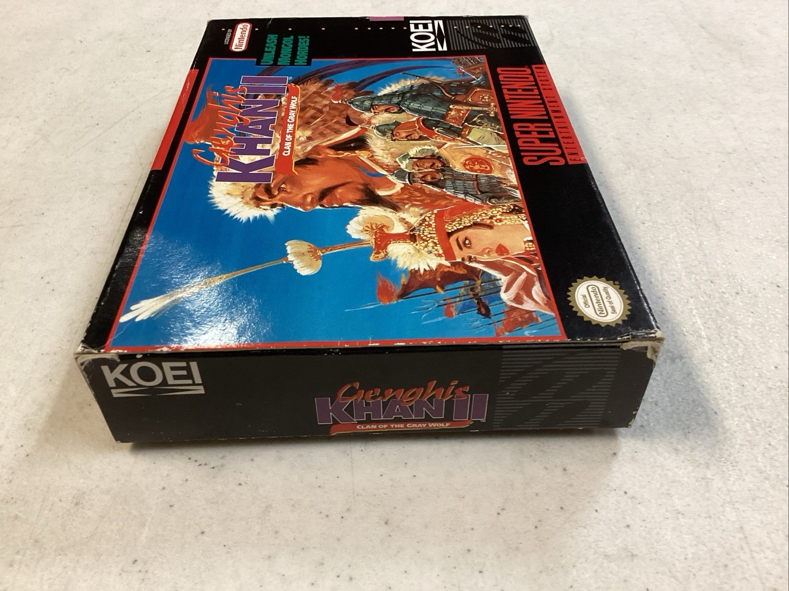 Genghis Khan II: Clan of the Gray Wolf (SNES) Cib Manual Tested Excellent Condit