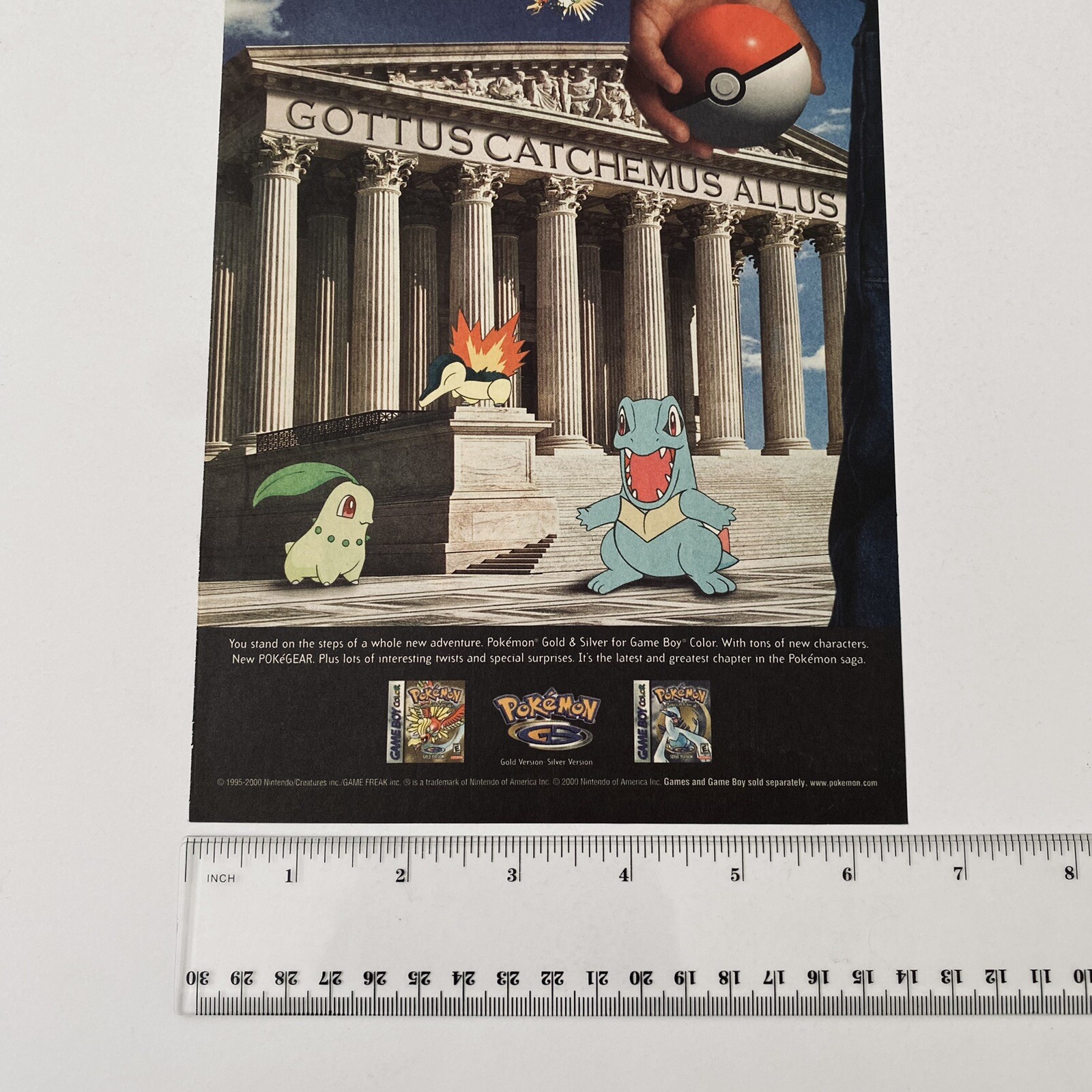 Pokémon Gold & Silver Game Boy Colour Nintendo Promo Poster 2000s Rare Print Ad