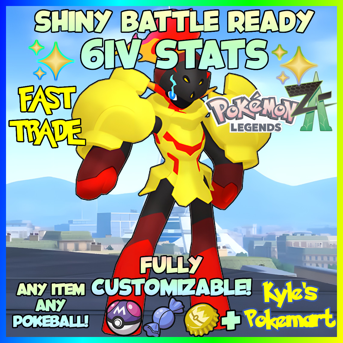 6IV Shiny Armarouge Pokemon Legends ZA (Legends Z-A) Customizable!